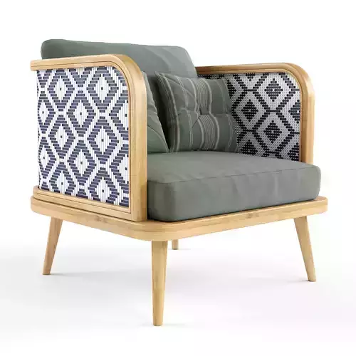 Chair outdoor rattan wood