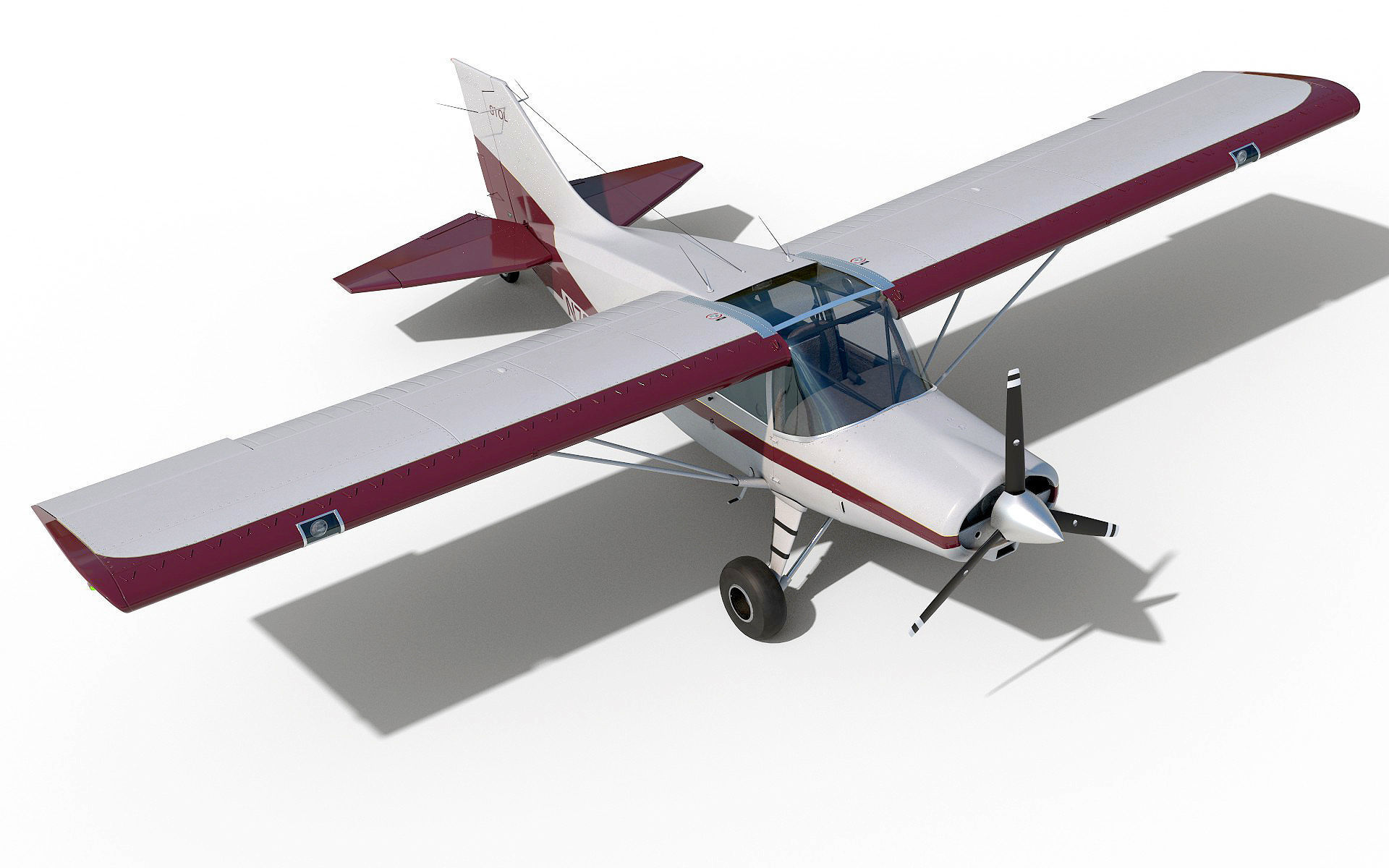 Maule light aircraft with interior 3D model_9
