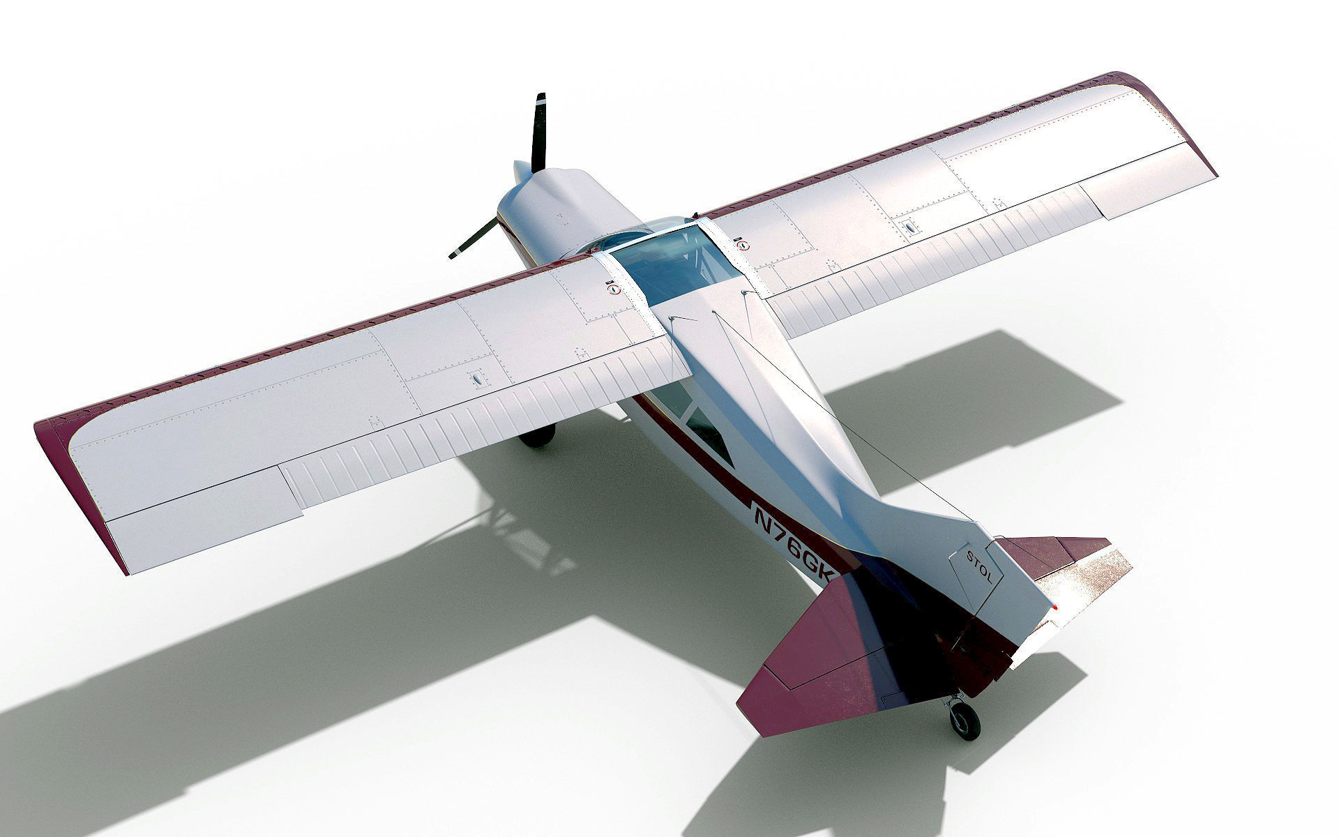 Maule light aircraft with interior 3D model_24