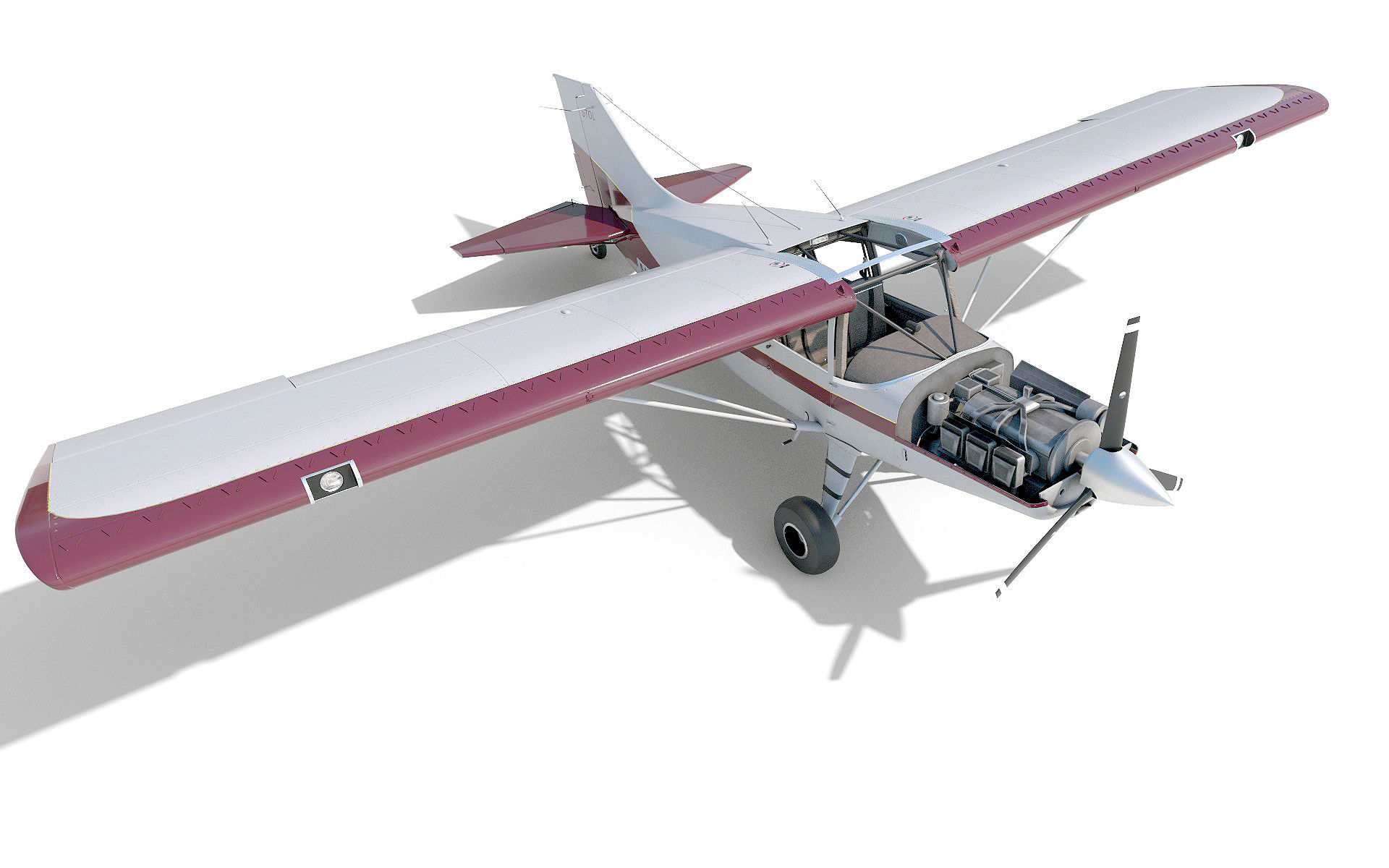 Maule light aircraft with interior 3D model_13