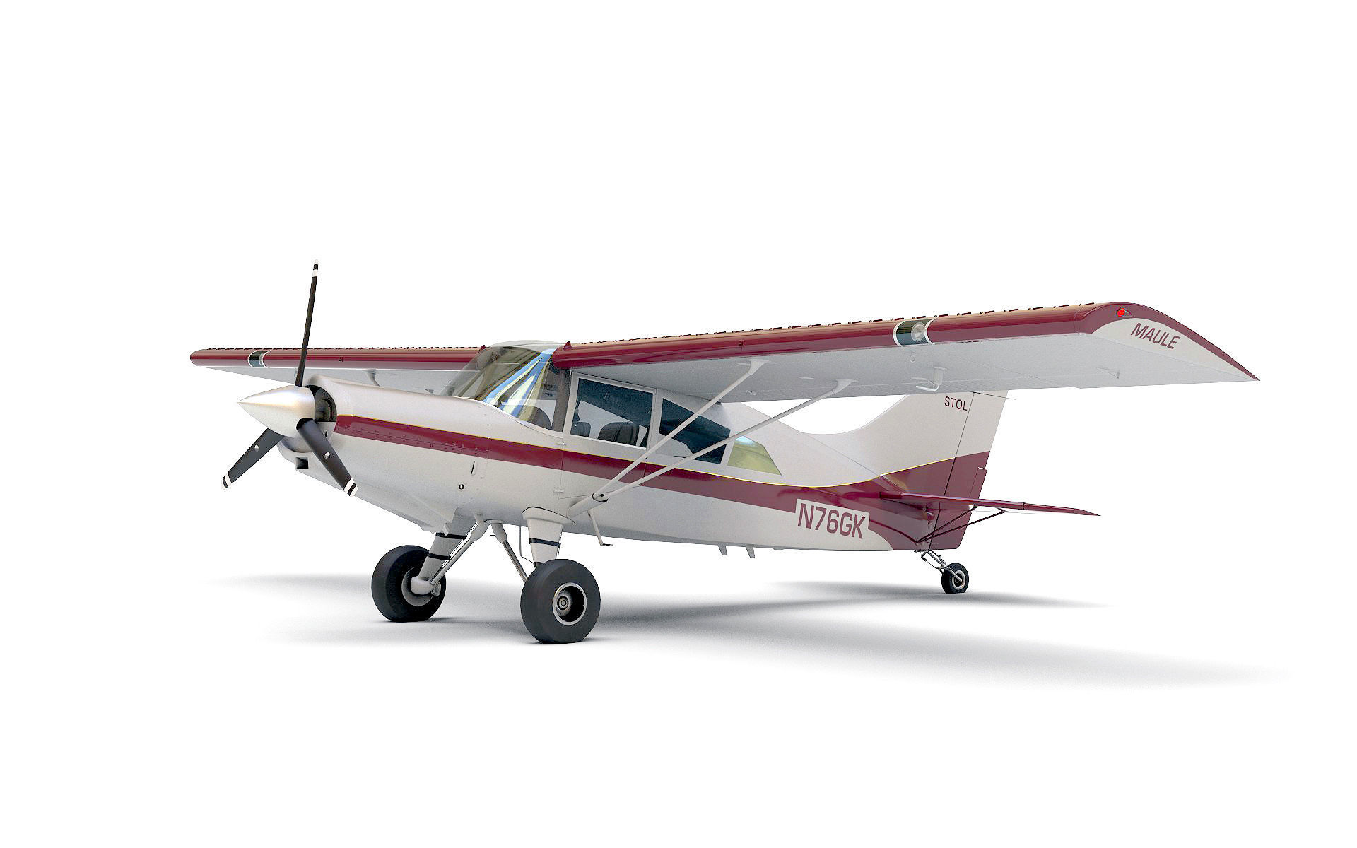 Maule light aircraft with interior 3D model_7