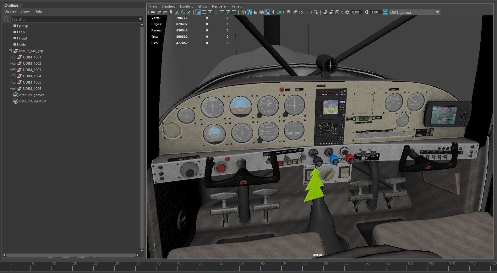 Maule light aircraft with interior 3D model_20
