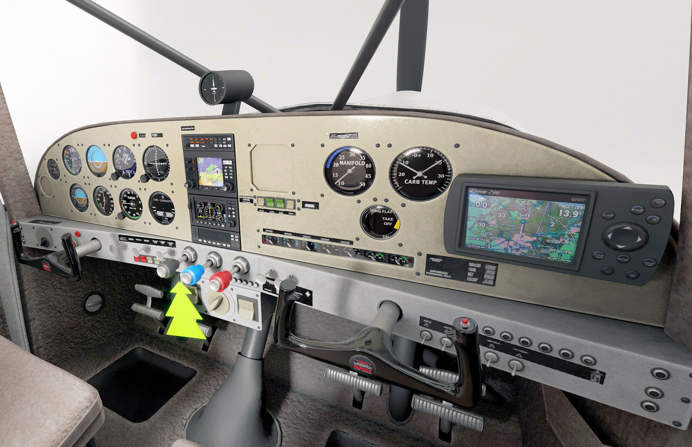 Maule light aircraft with interior 3D model_3