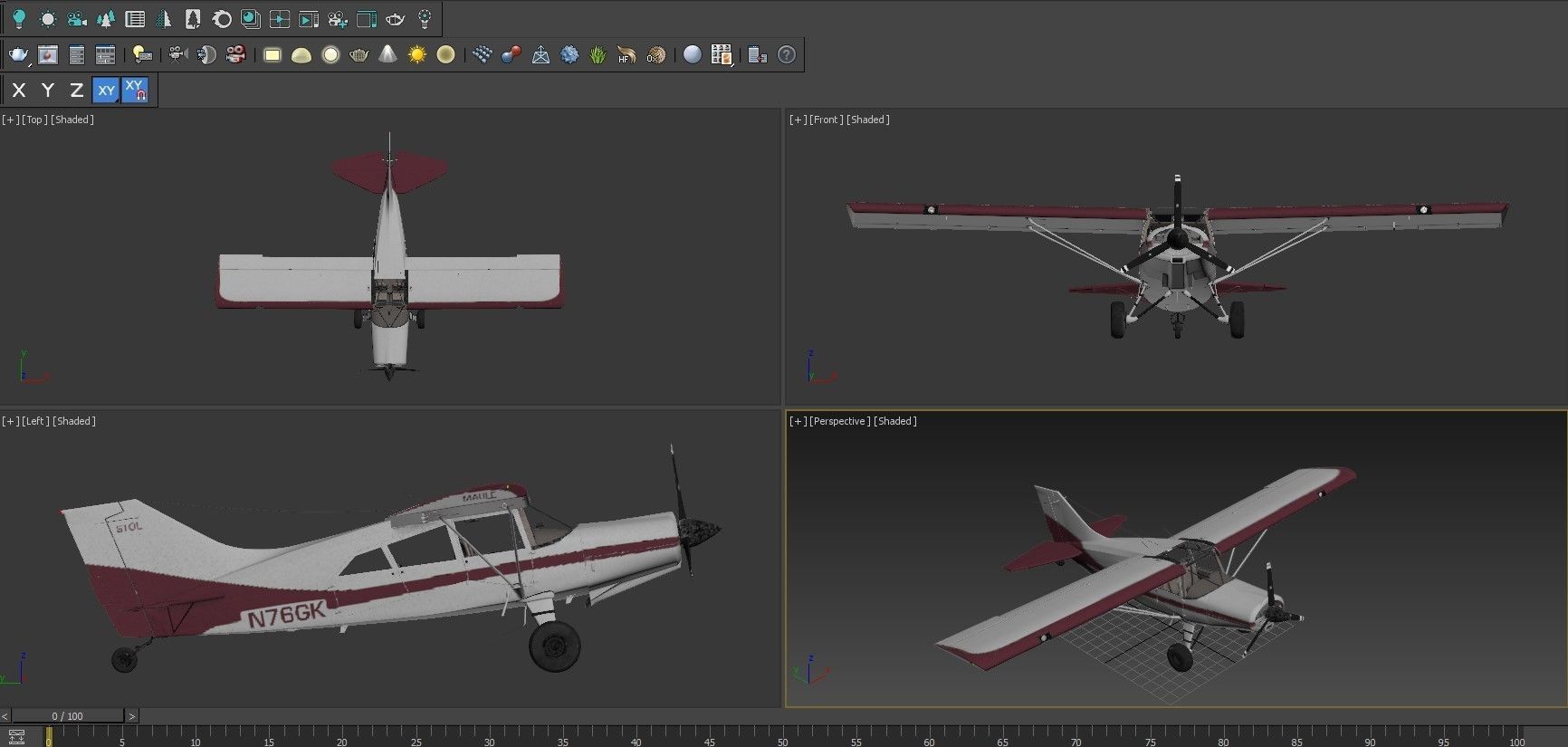 Maule light aircraft with interior 3D model_26