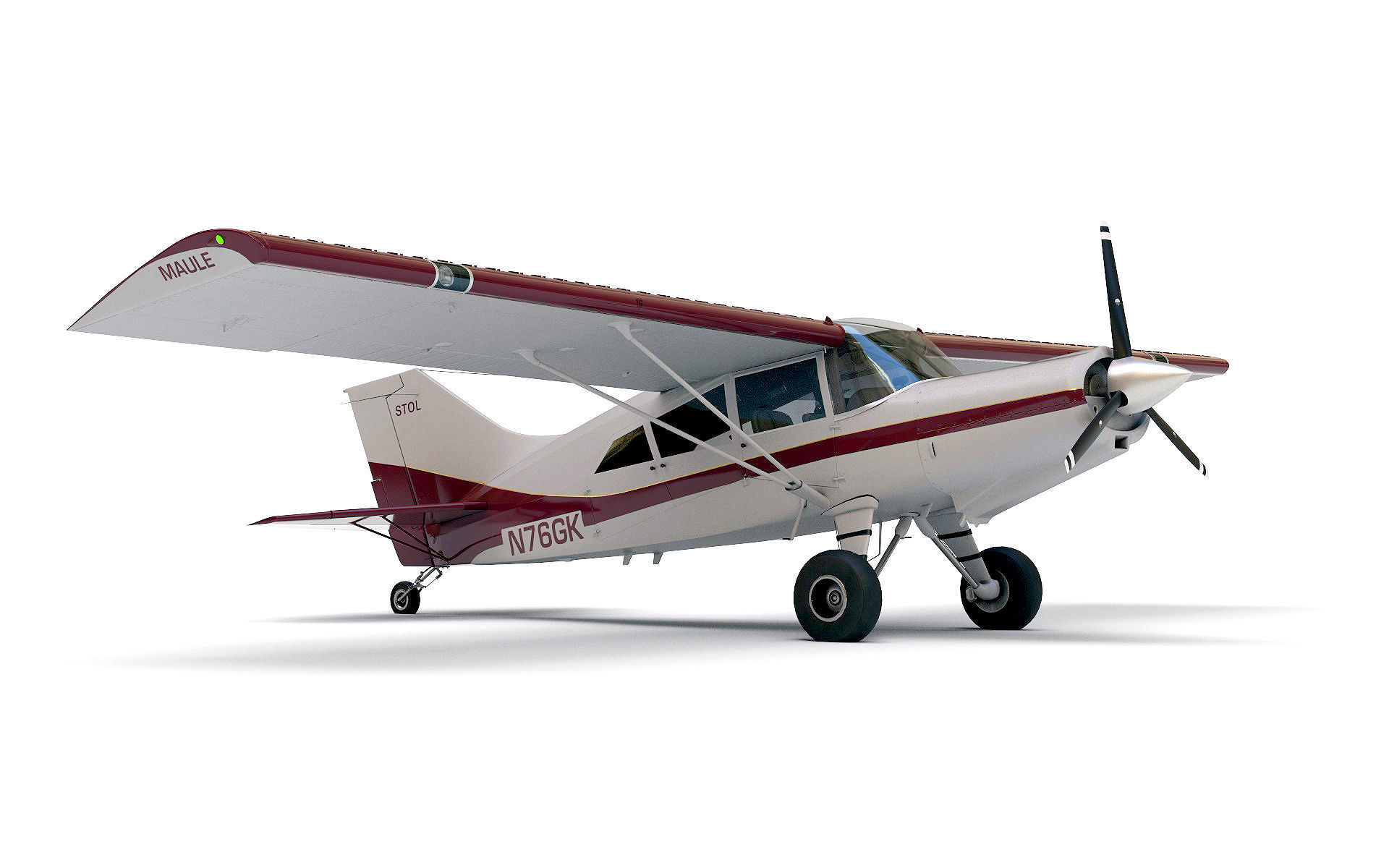 Maule light aircraft with interior 3D model_8