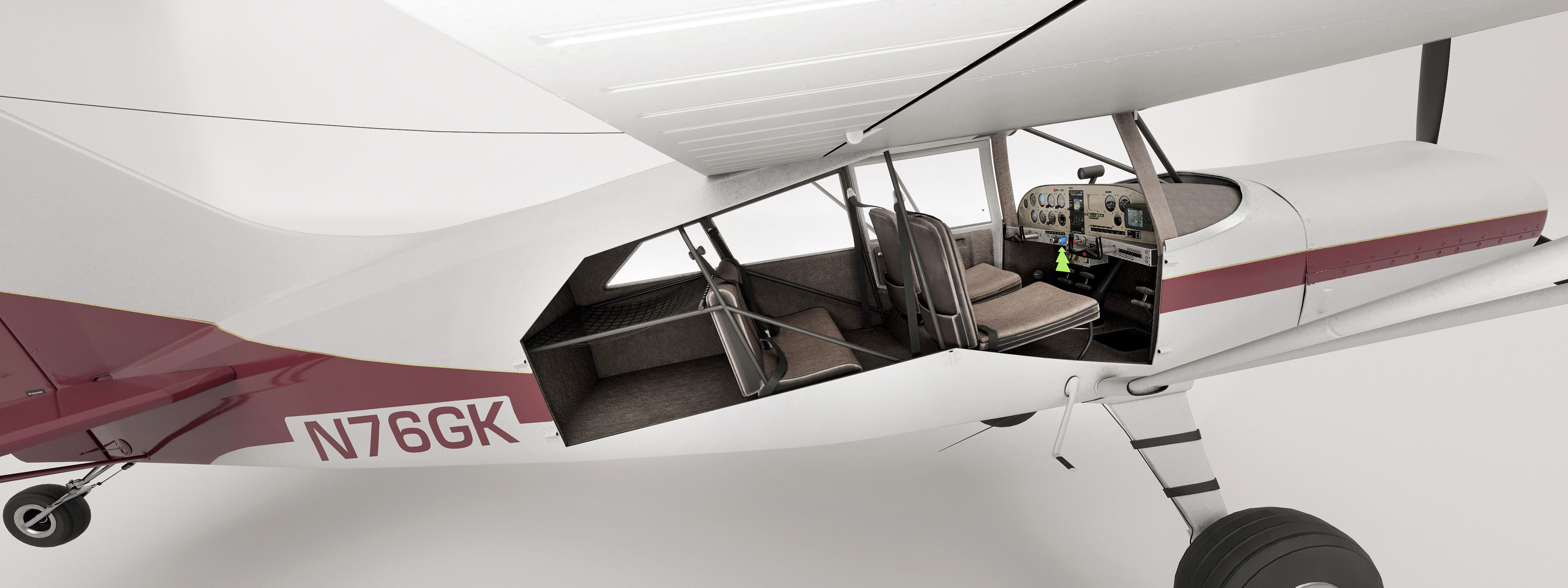 Maule light aircraft with interior 3D model_4