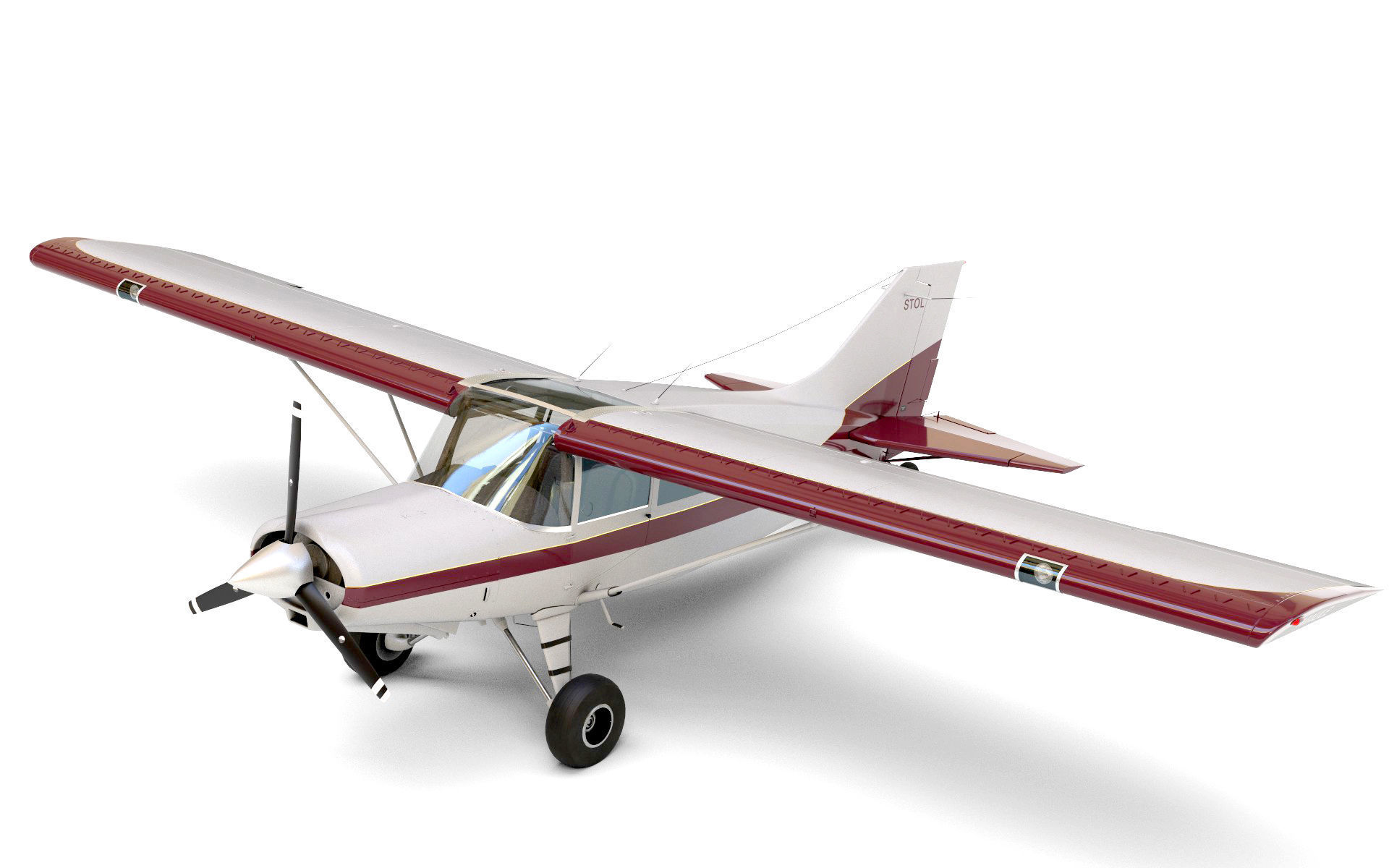 Maule light aircraft with interior 3D model_11