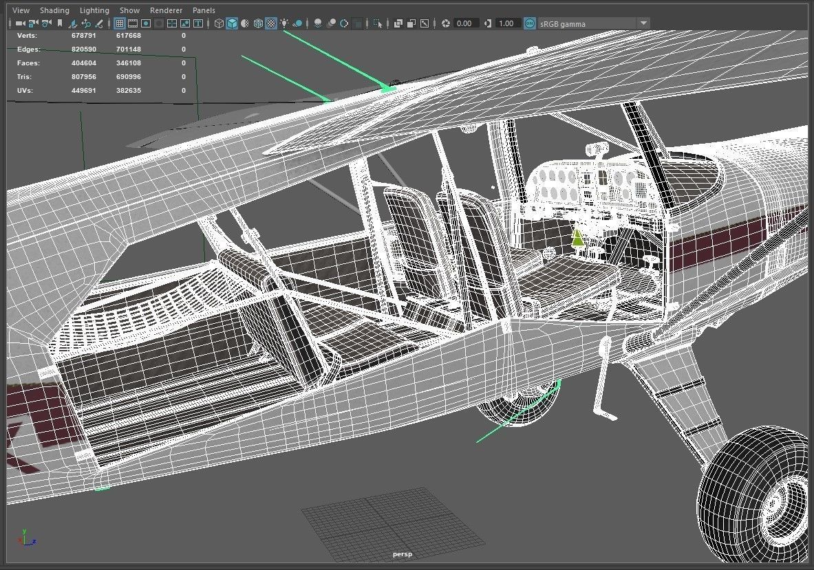 Maule light aircraft with interior 3D model_23