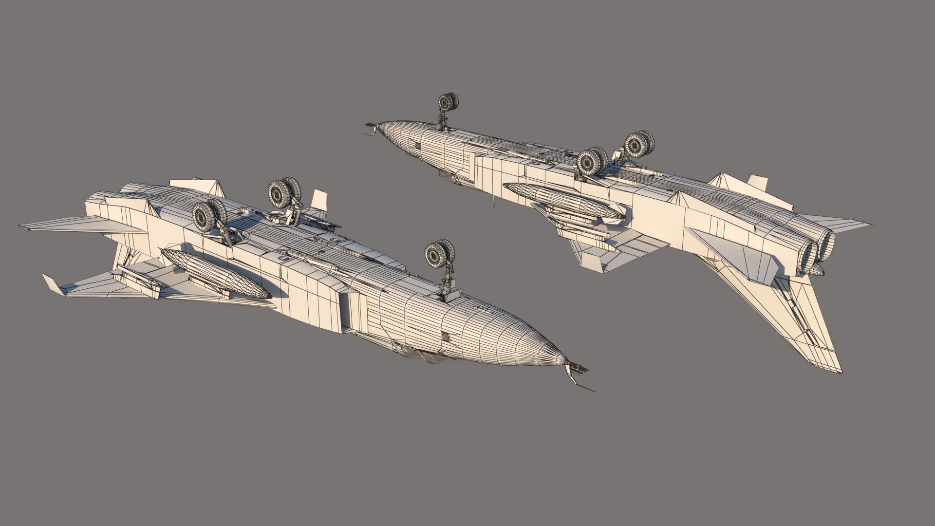 Sukhoi T6-1 Su-24 Prototype Low-poly 3D model_14