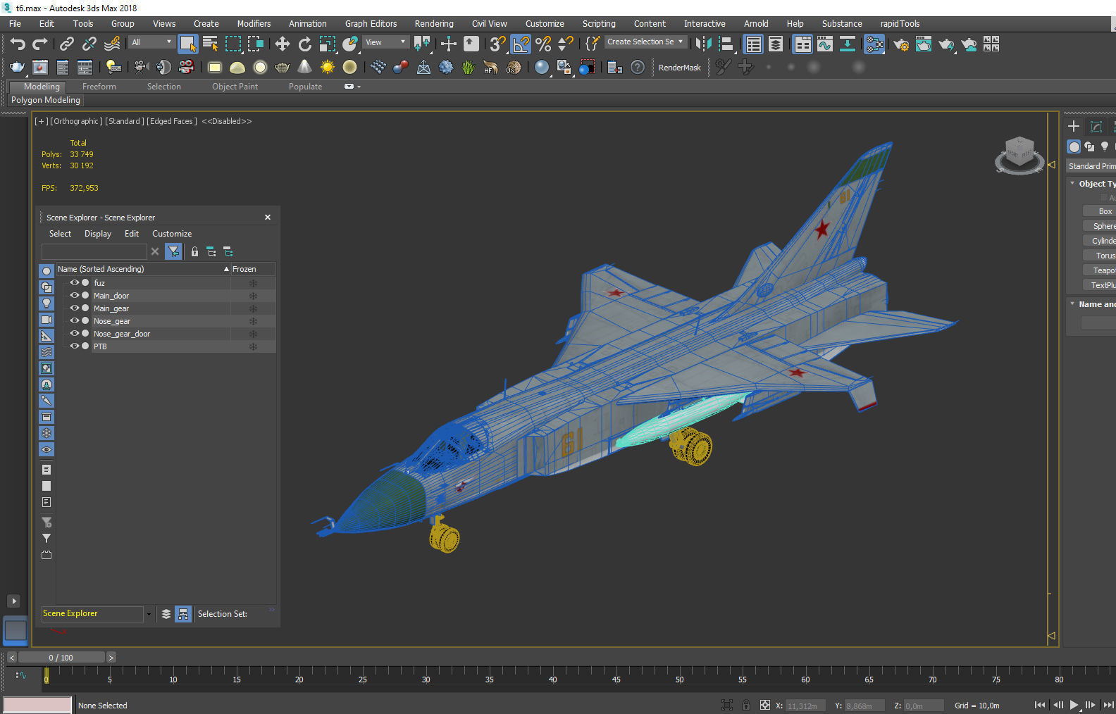 Sukhoi T6-1 Su-24 Prototype Low-poly 3D model_12