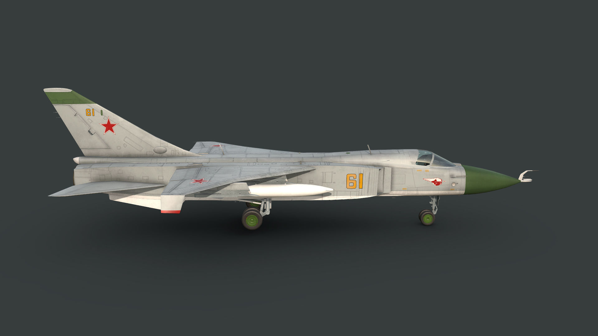 Sukhoi T6-1 Su-24 Prototype Low-poly 3D model_1