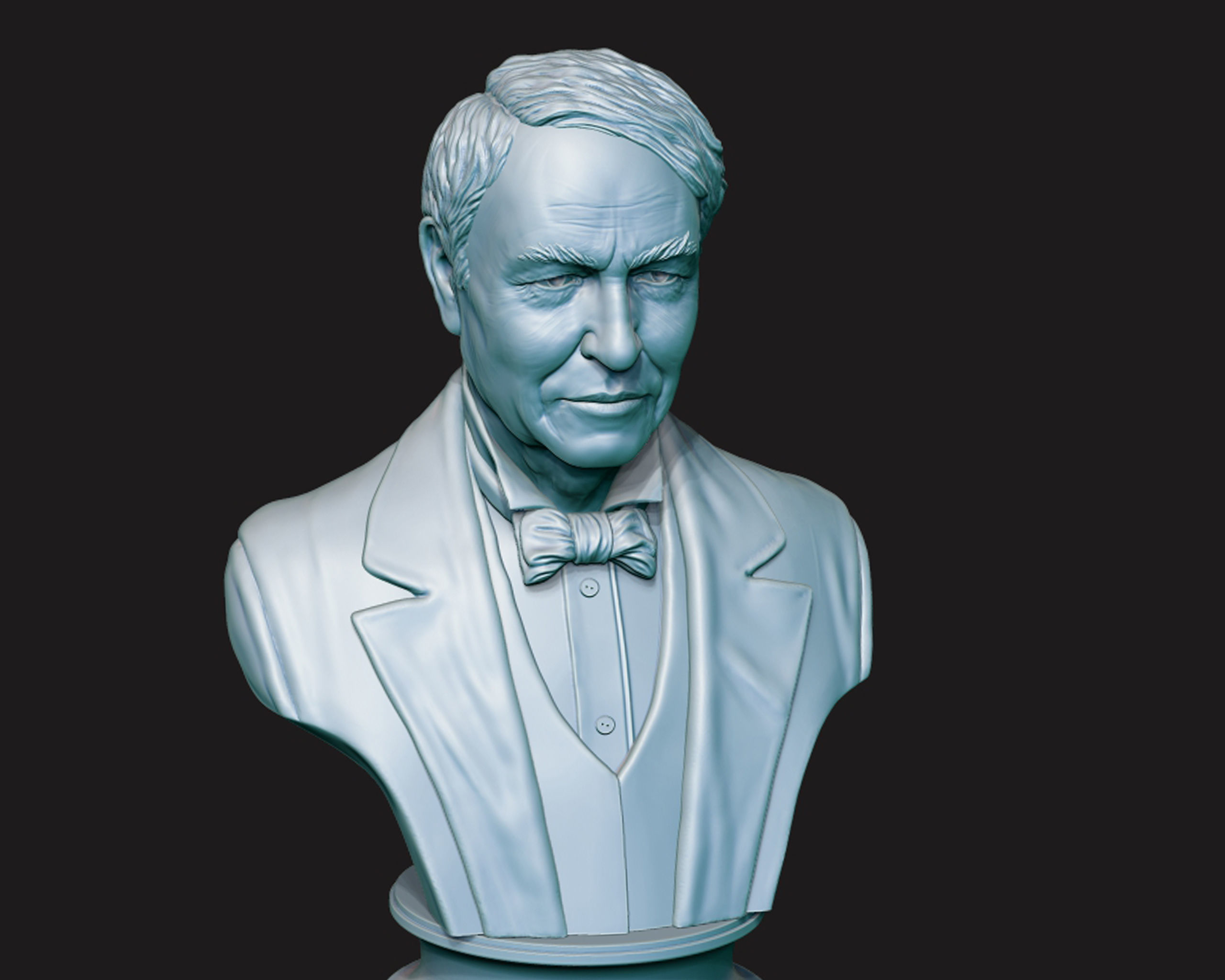 Thomas Edison portrait Sculpture 3D print model_11