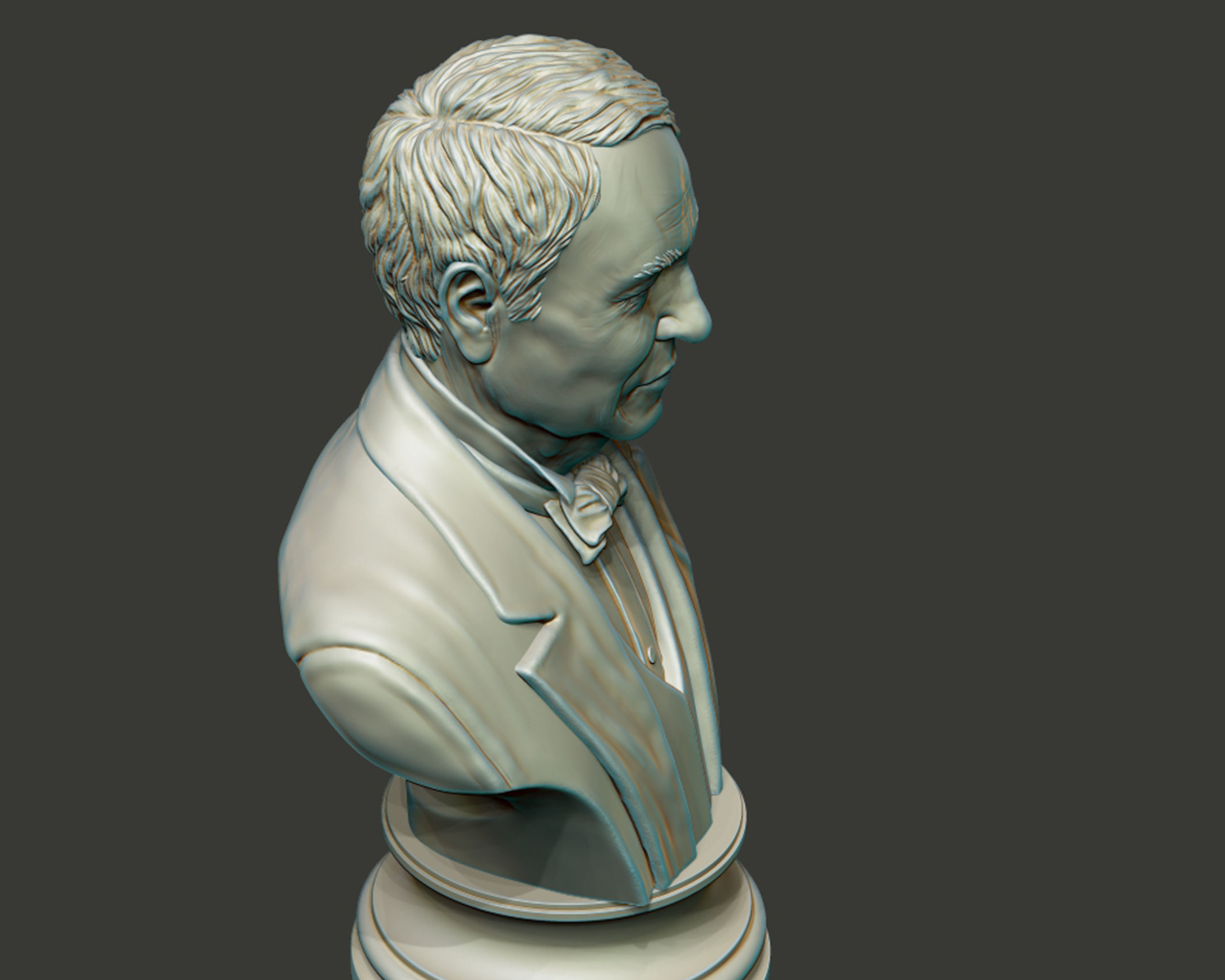 Thomas Edison portrait Sculpture 3D print model_5