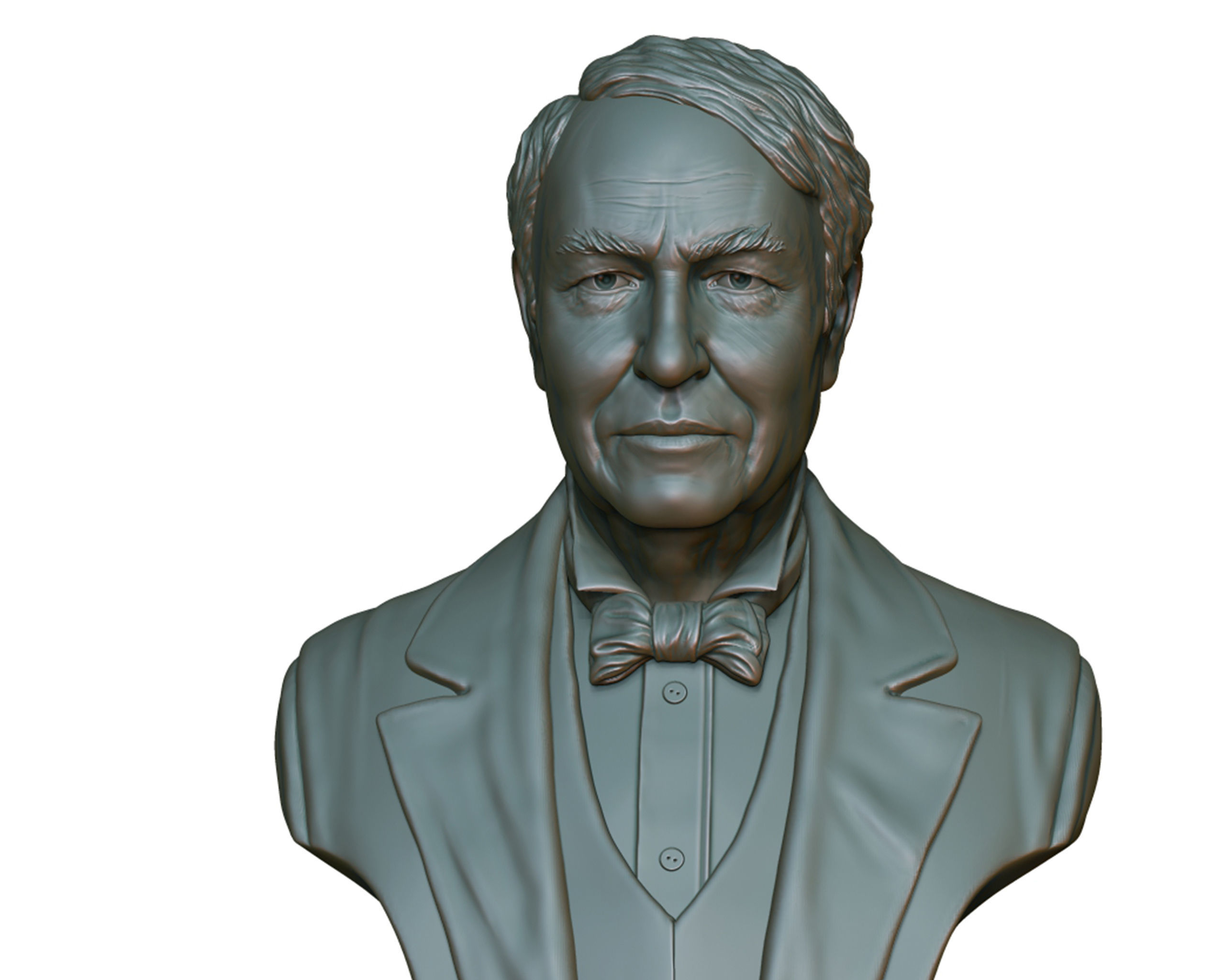 Thomas Edison portrait Sculpture 3D print model_12