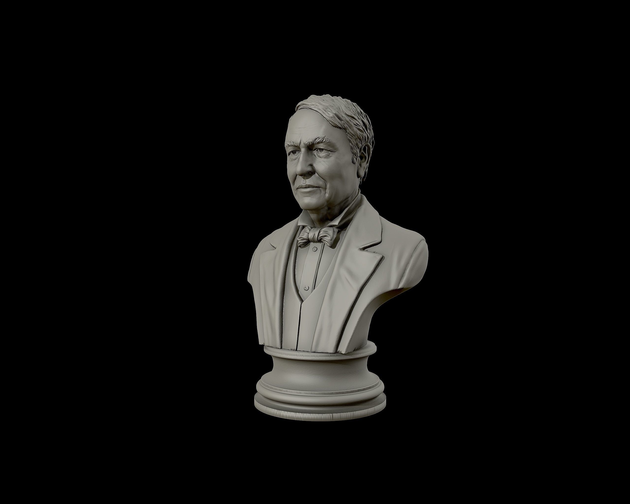 Thomas Edison portrait Sculpture 3D print model_18