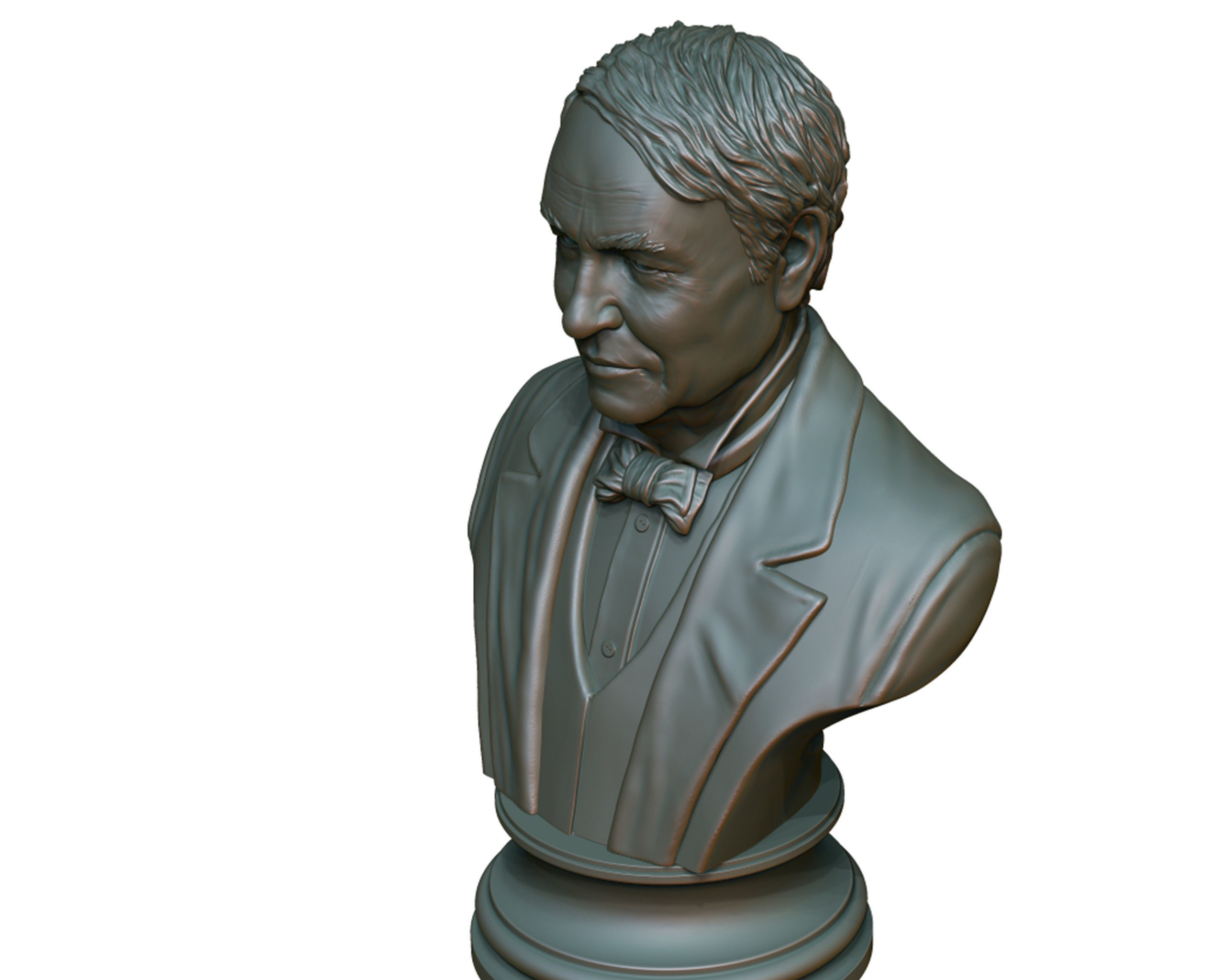 Thomas Edison portrait Sculpture 3D print model_13
