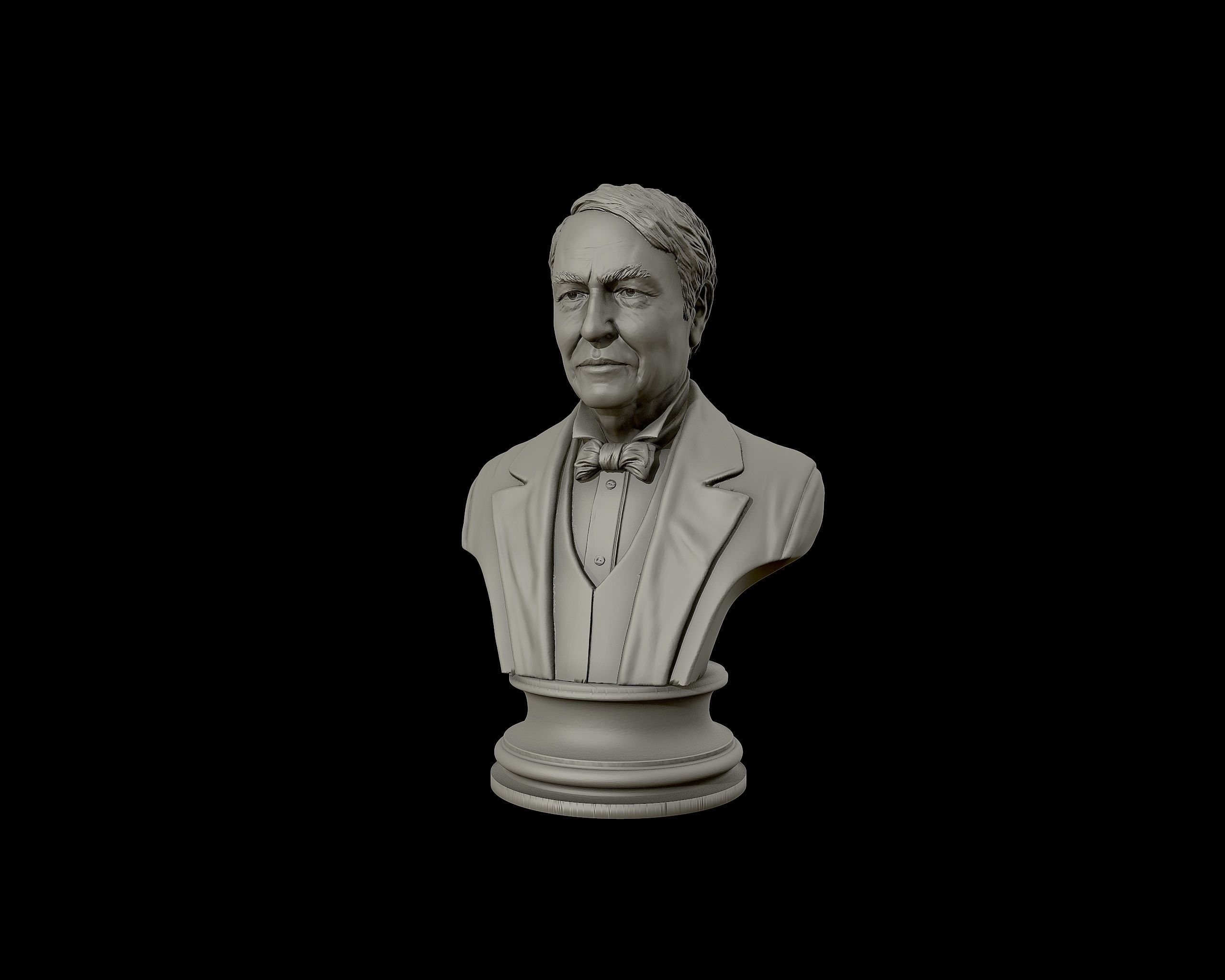 Thomas Edison portrait Sculpture 3D print model_17