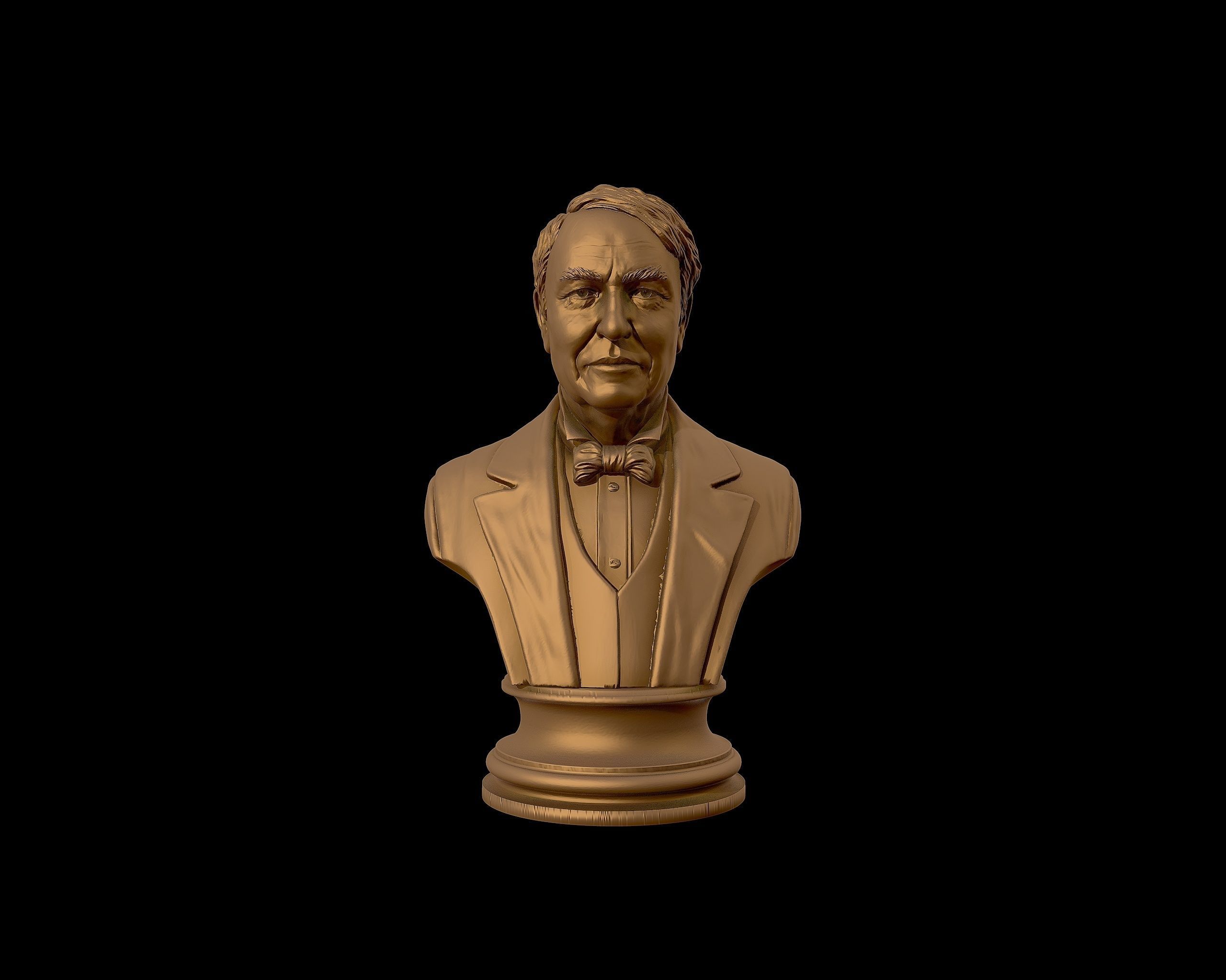 Thomas Edison portrait Sculpture 3D print model_29