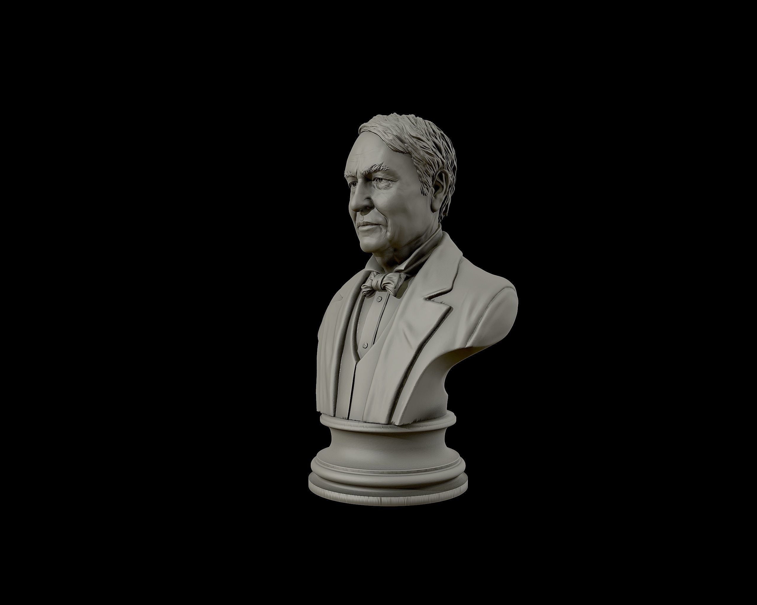 Thomas Edison portrait Sculpture 3D print model_19