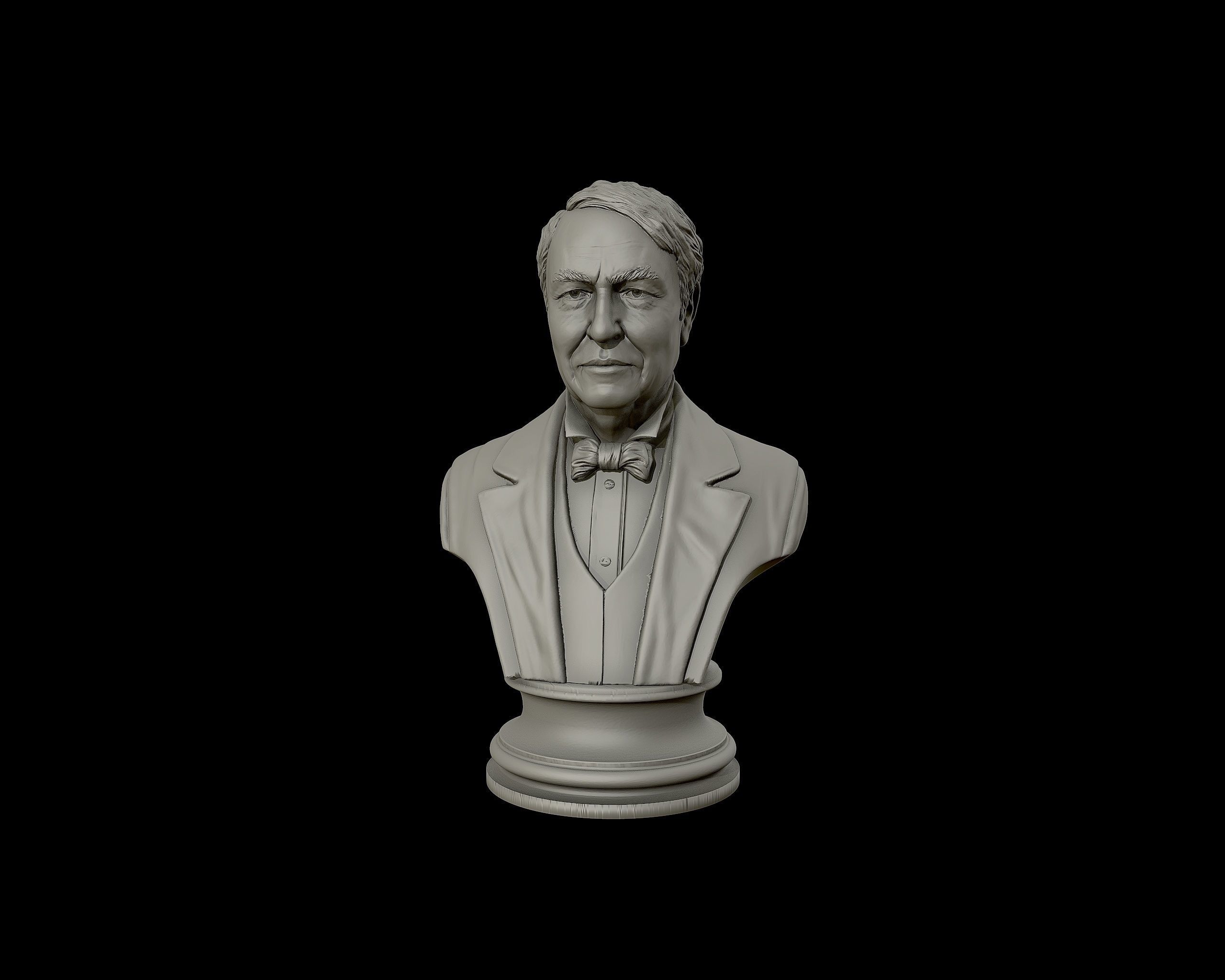 Thomas Edison portrait Sculpture 3D print model_16