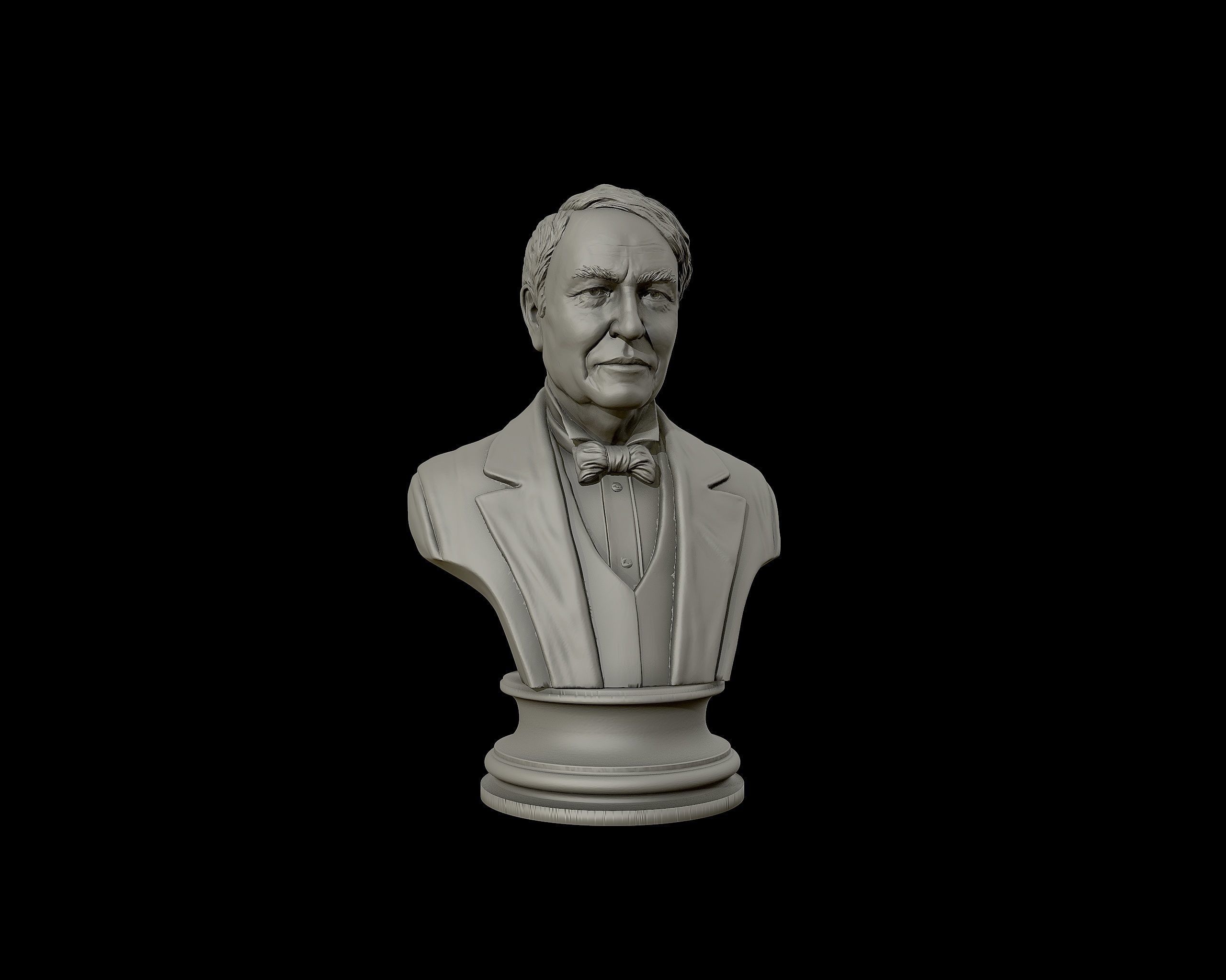 Thomas Edison portrait Sculpture 3D print model_28