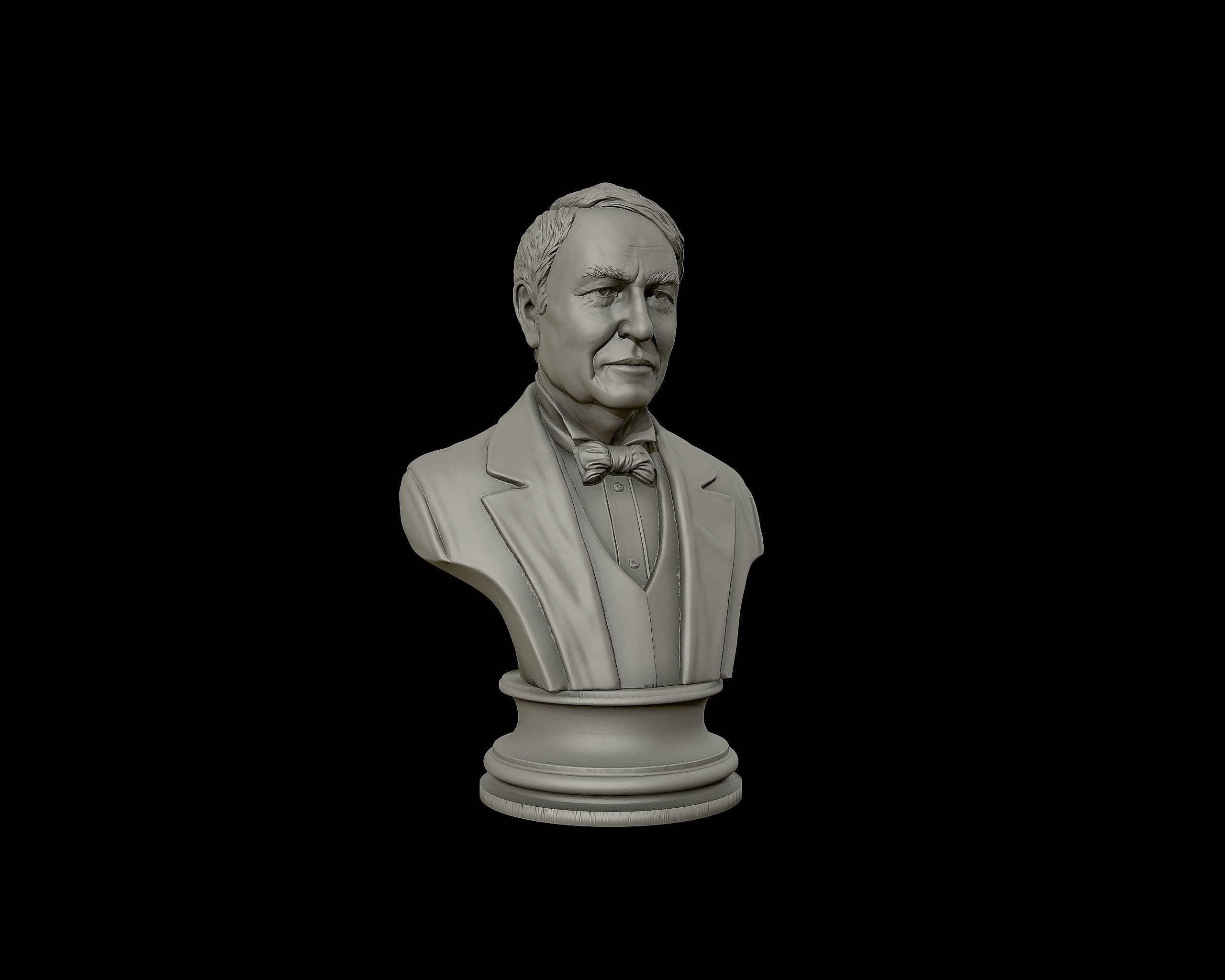 Thomas Edison portrait Sculpture 3D print model_27