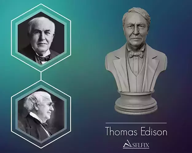 Thomas Edison portrait Sculpture 3D print model