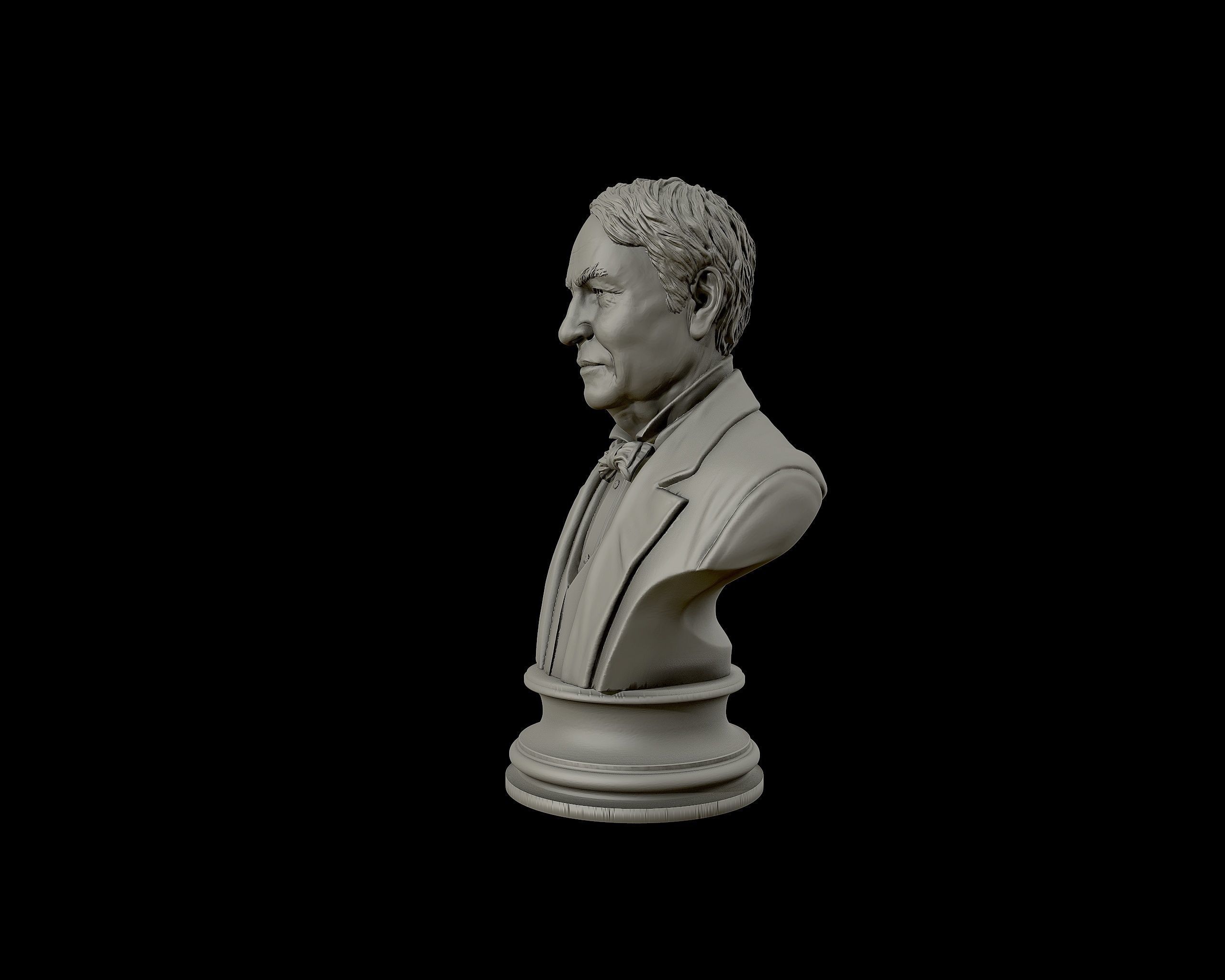 Thomas Edison portrait Sculpture 3D print model_20