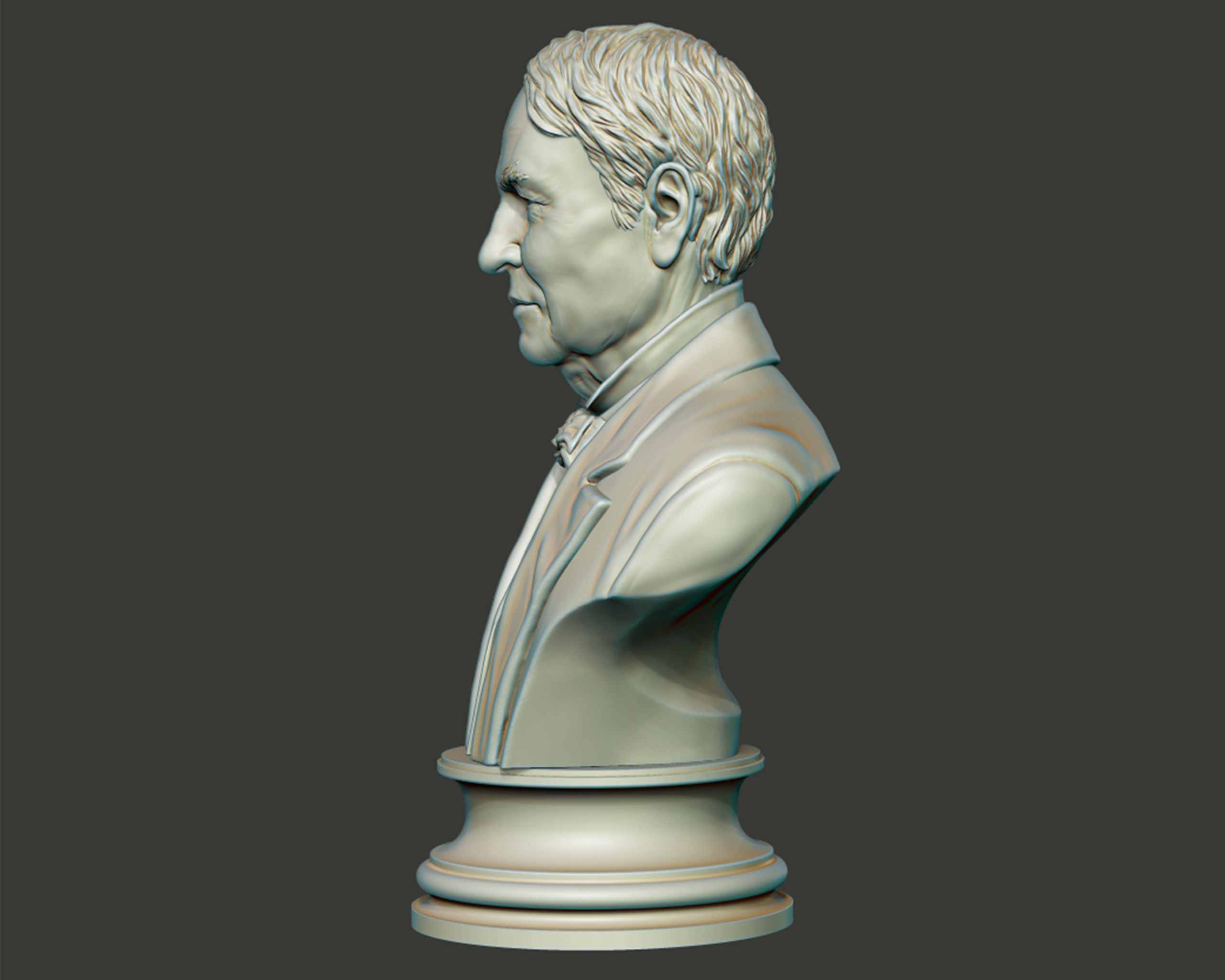 Thomas Edison portrait Sculpture 3D print model_6