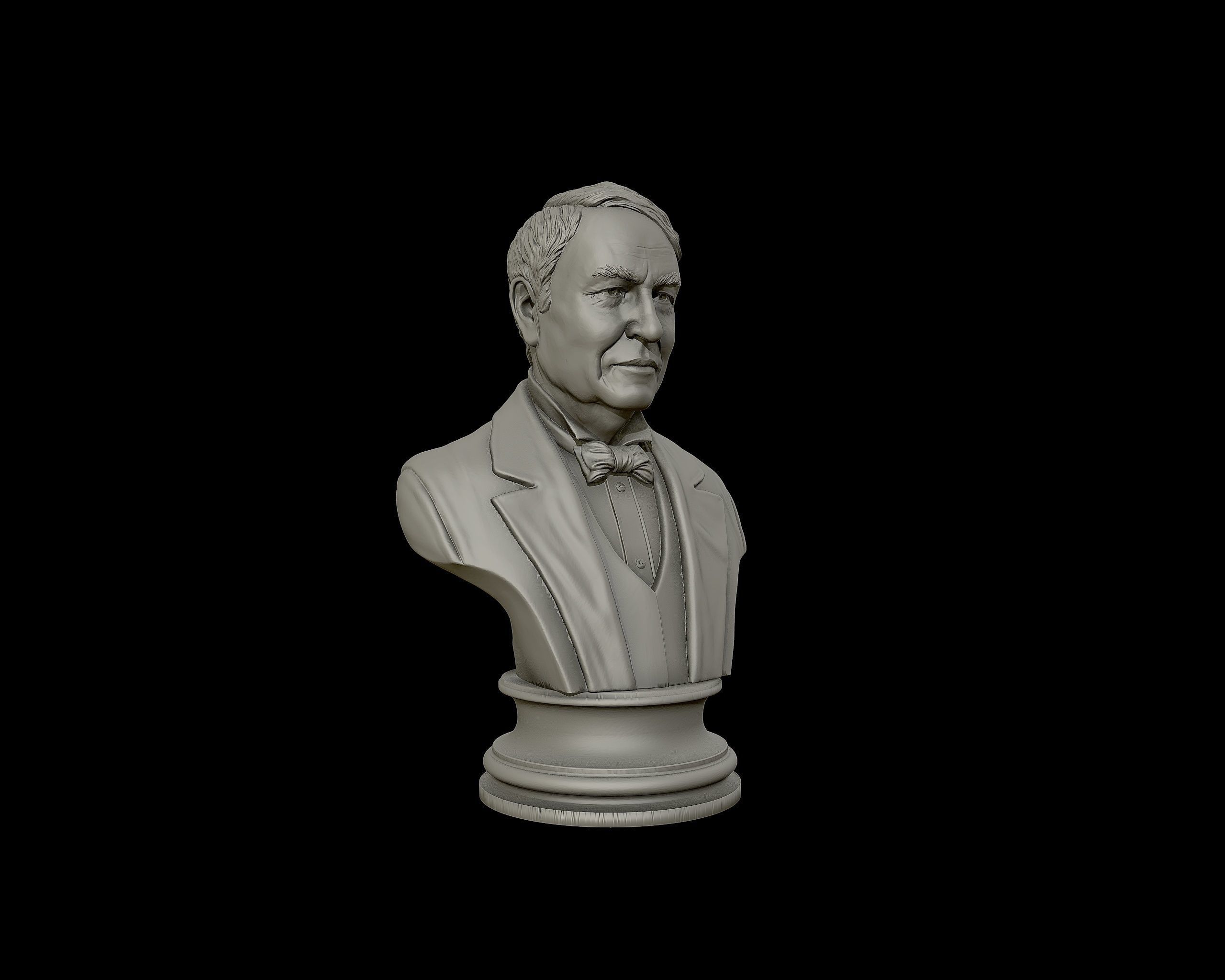 Thomas Edison portrait Sculpture 3D print model_26