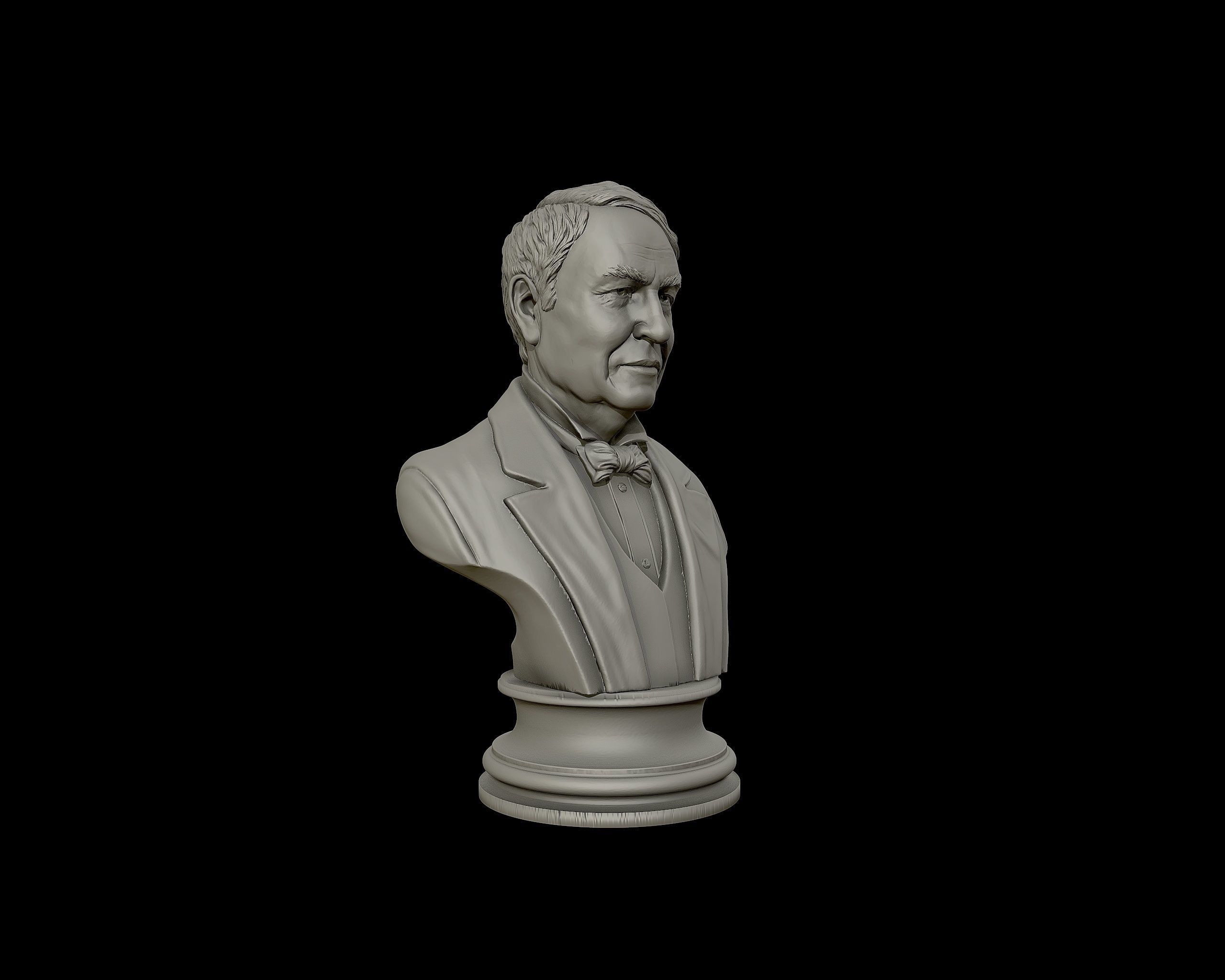 Thomas Edison portrait Sculpture 3D print model_25