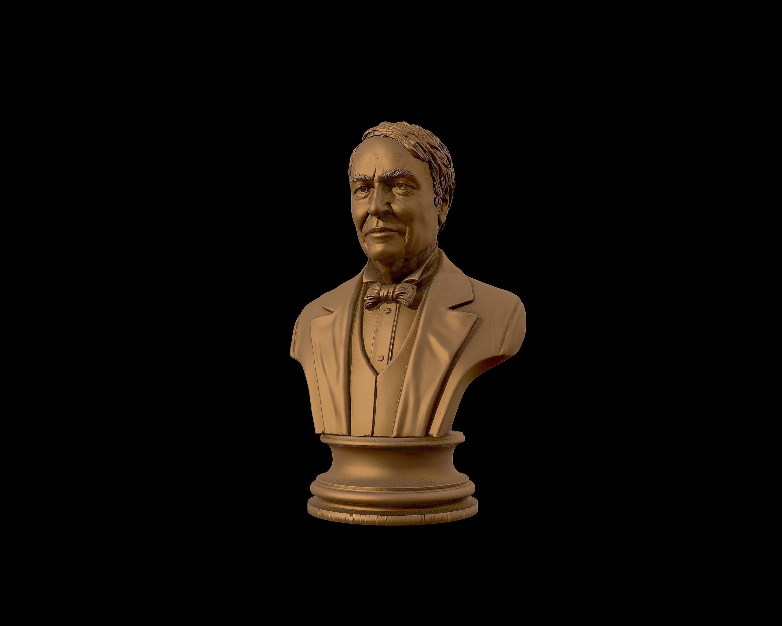 Thomas Edison portrait Sculpture 3D print model_30