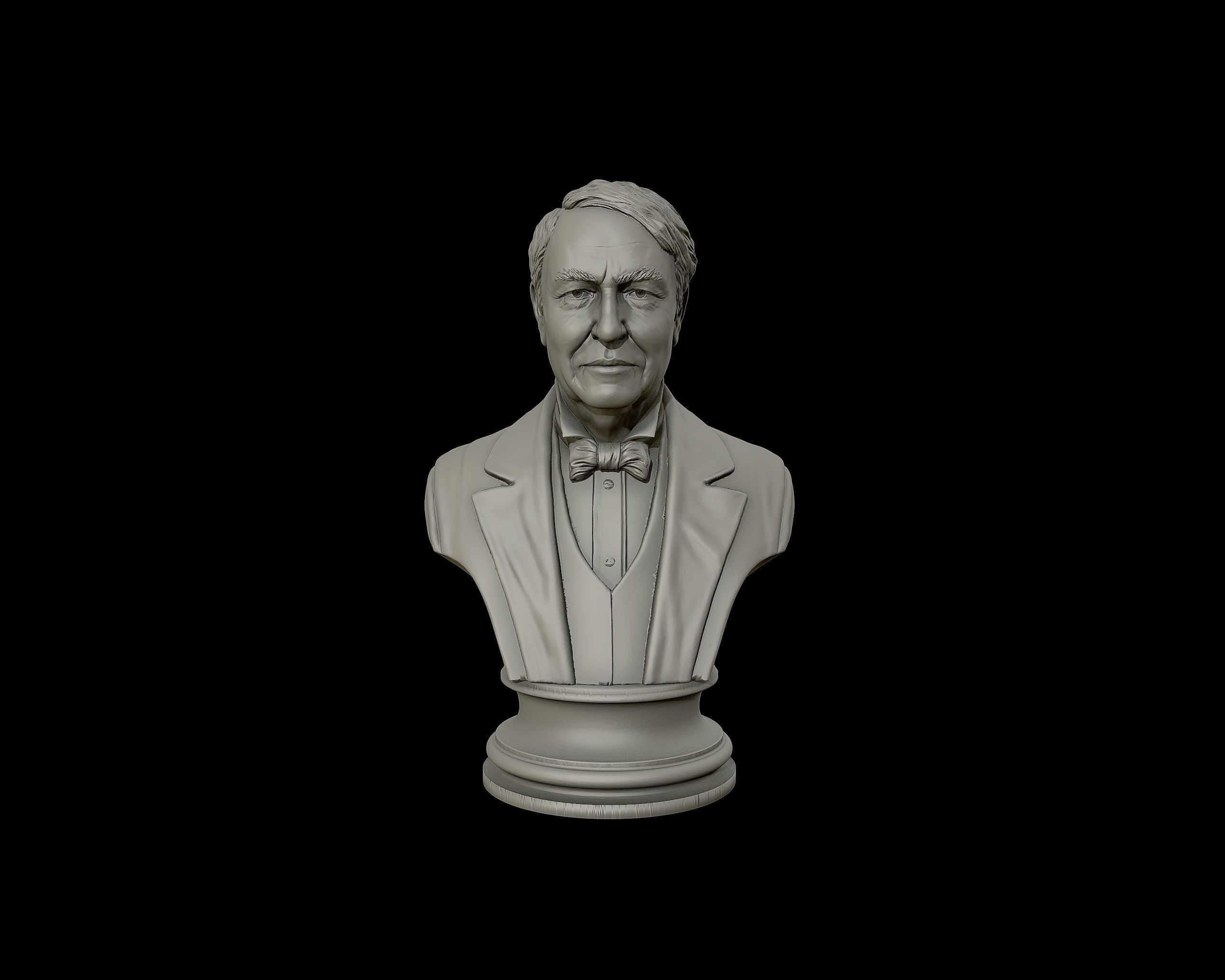 Thomas Edison portrait Sculpture 3D print model_15