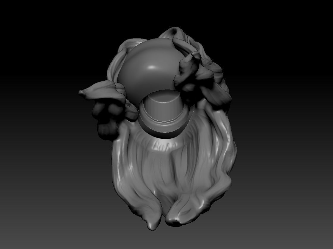 12inch size Hottoys figure style printable hair for 3d print 005 3D print model_7