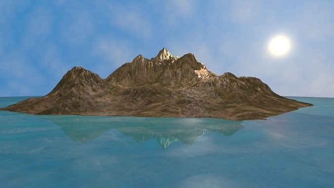 NMA Island Rock 002 Coffee Preset 01 Low-poly 3D model