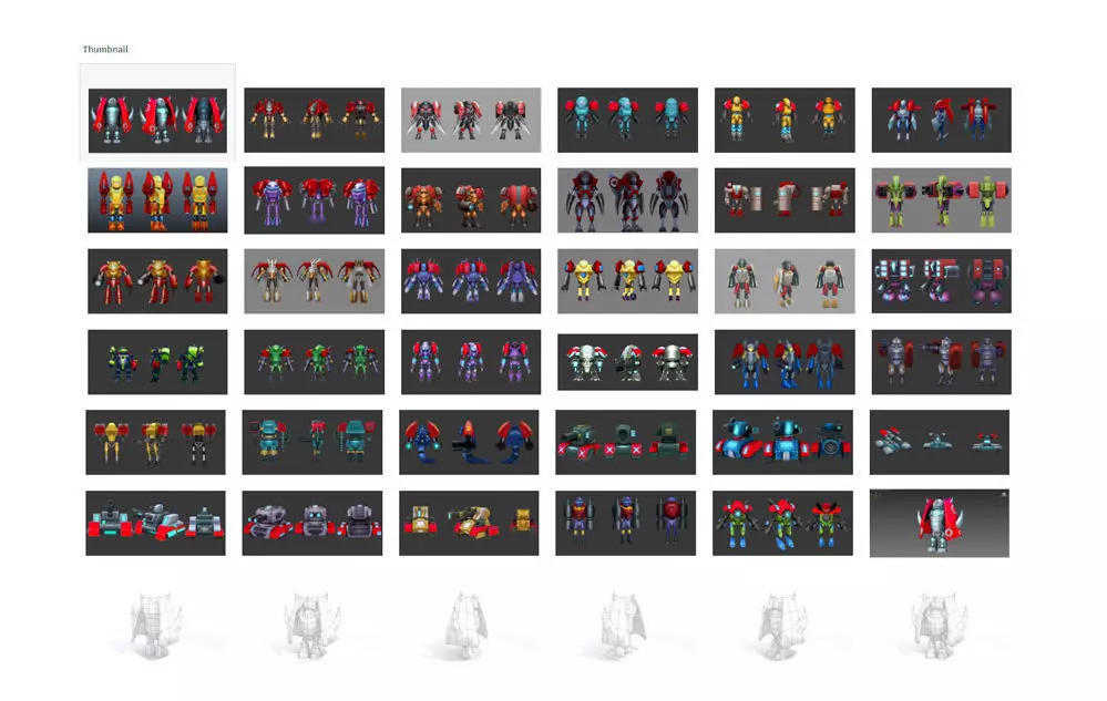 Full collection of 70 robots Low-poly 3D model_0