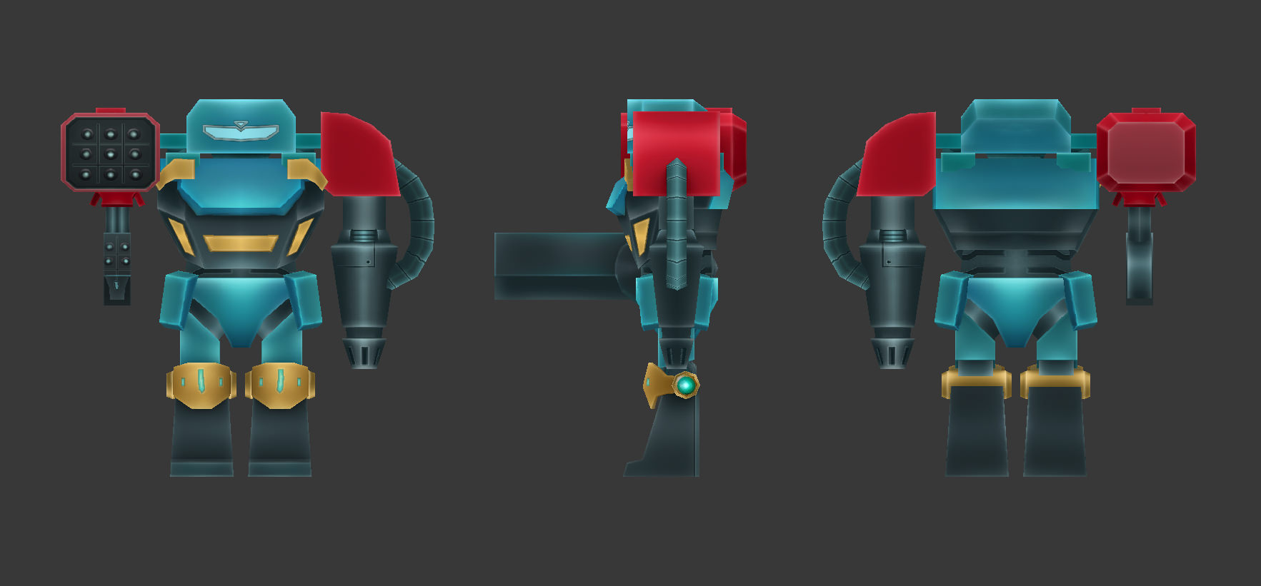 Full collection of 70 robots Low-poly 3D model_26