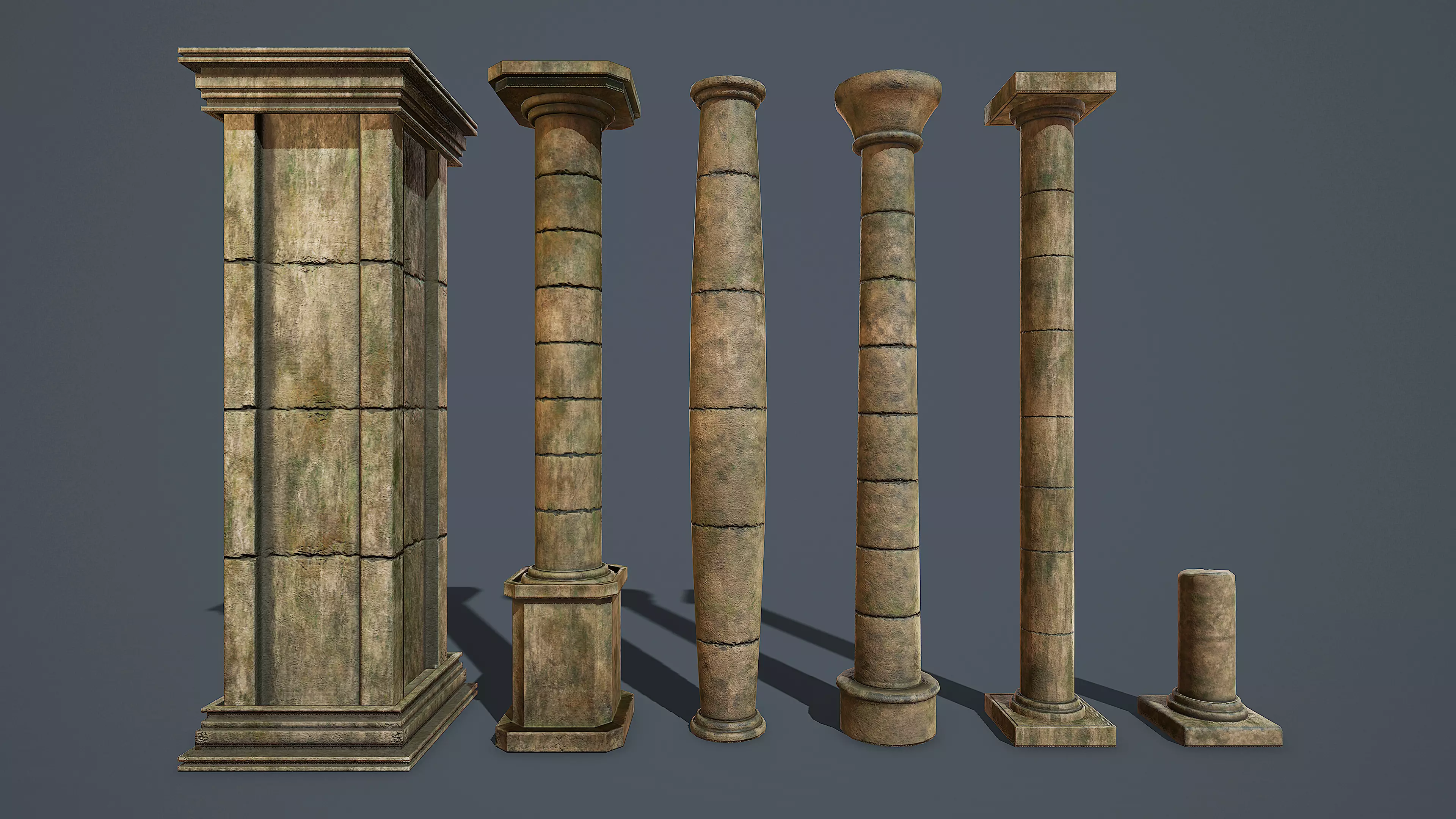 Medieval column Low-poly 3D model