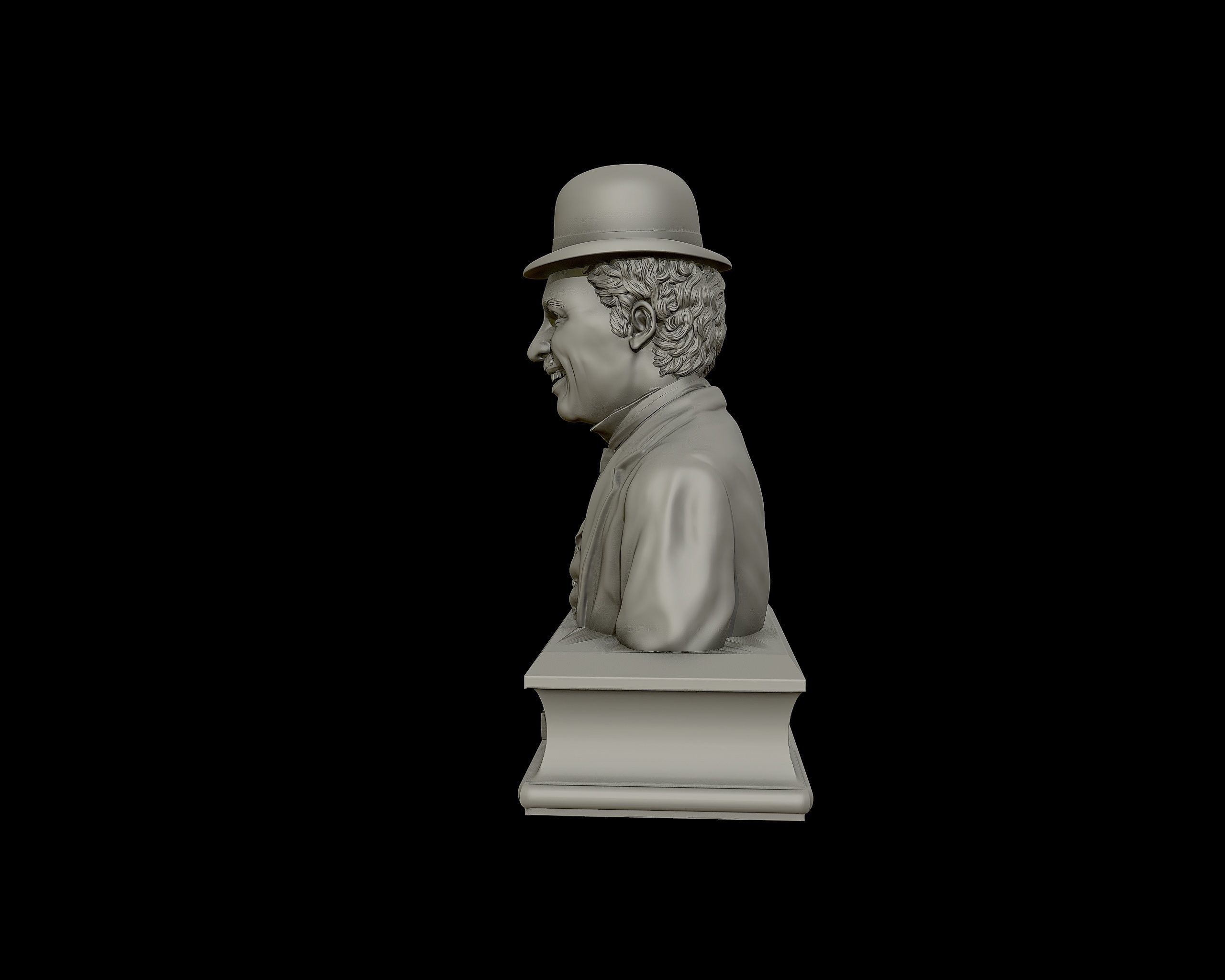Charlie Chaplin portrait Sculpture 3D print model_25