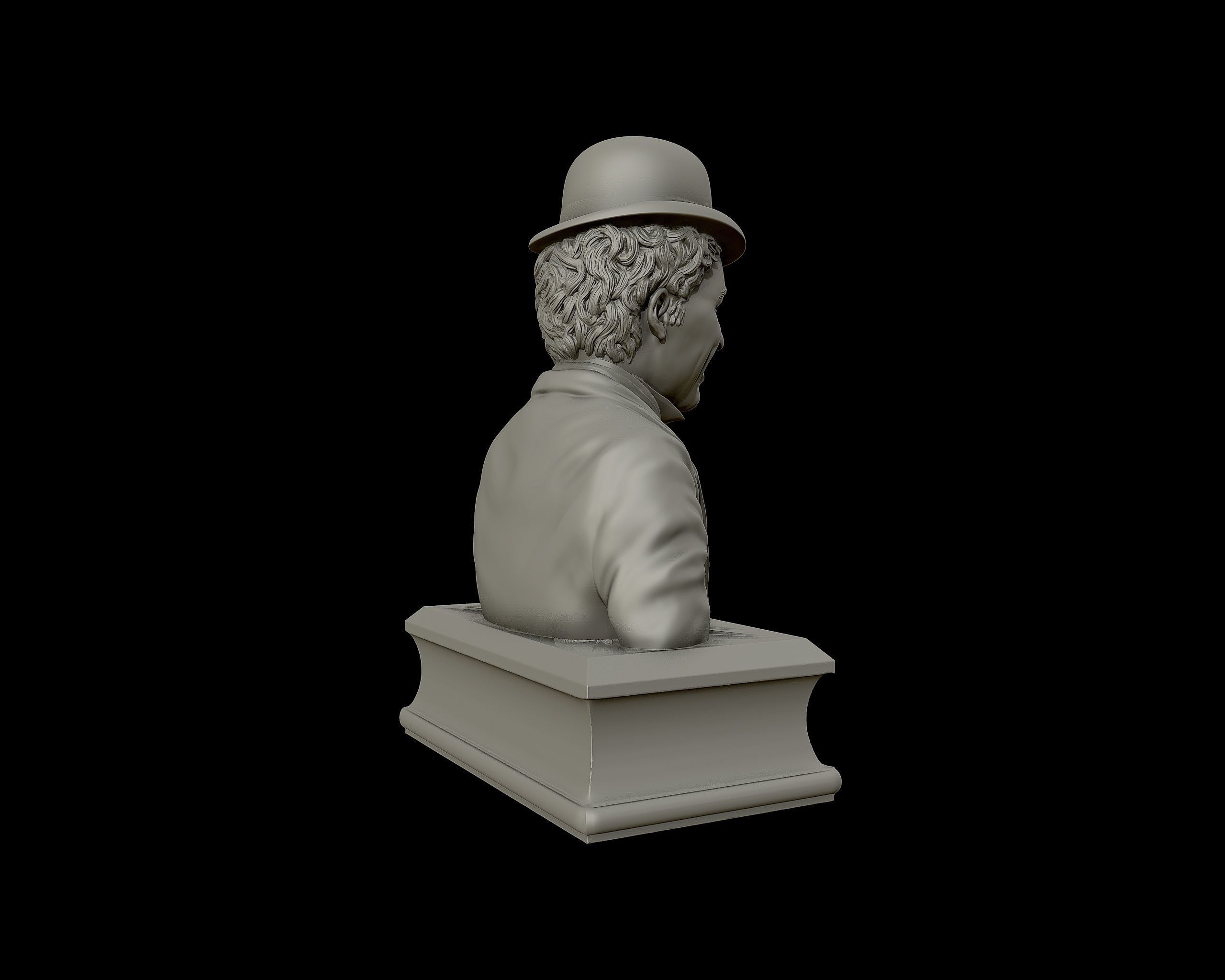 Charlie Chaplin portrait Sculpture 3D print model_28