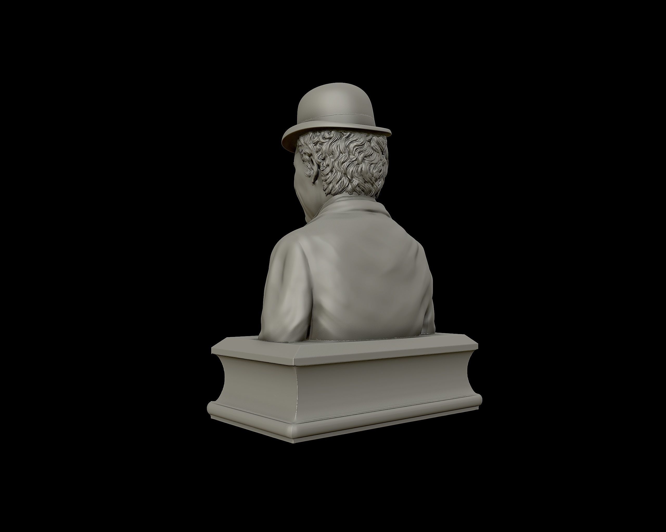 Charlie Chaplin portrait Sculpture 3D print model_26