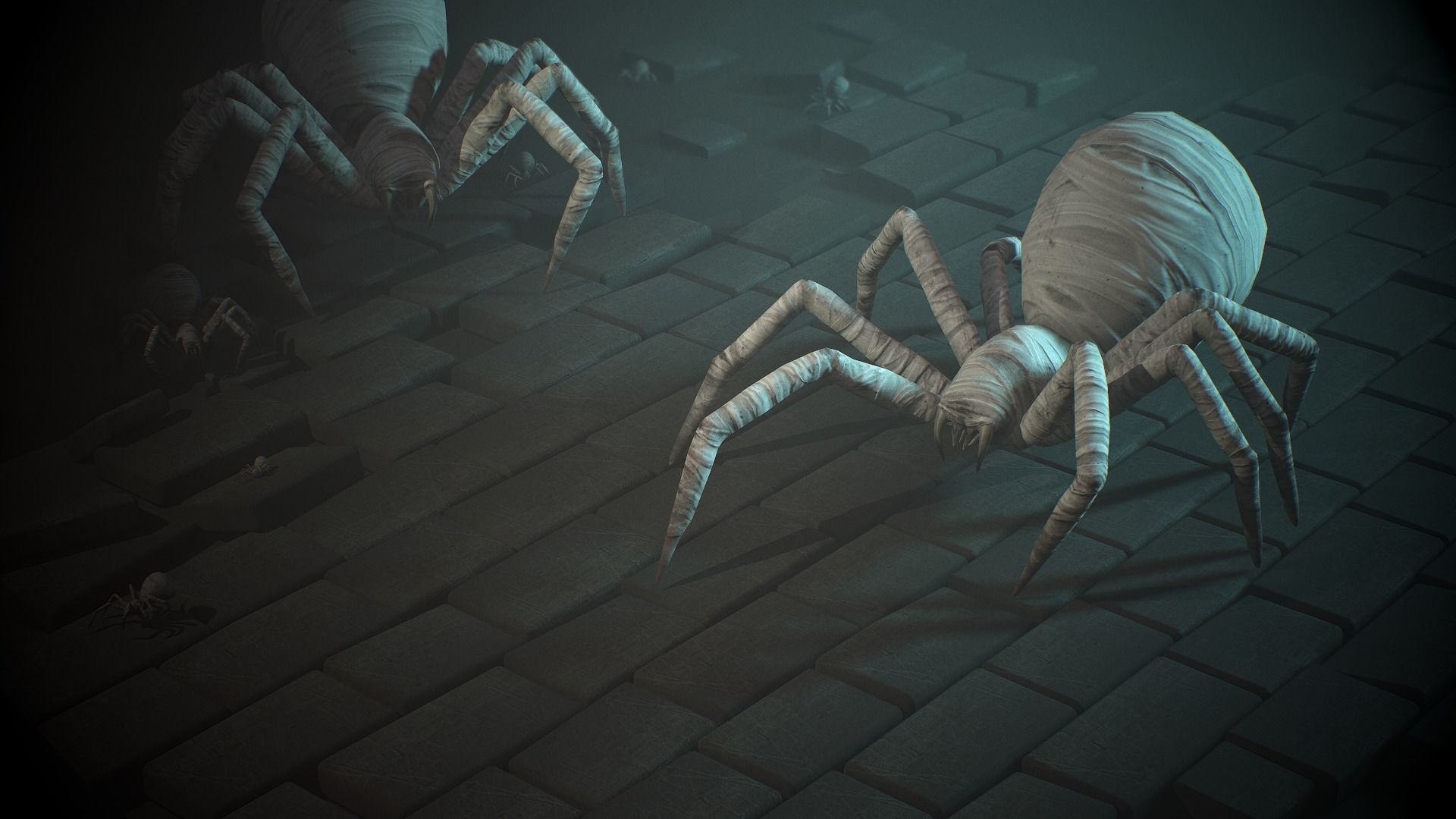 Spider mummy - Game Ready Low-poly 3D model Low-poly 3D model_3