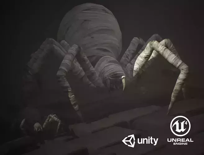 Spider mummy - Game Ready Low-poly 3D model Low-poly 3D model