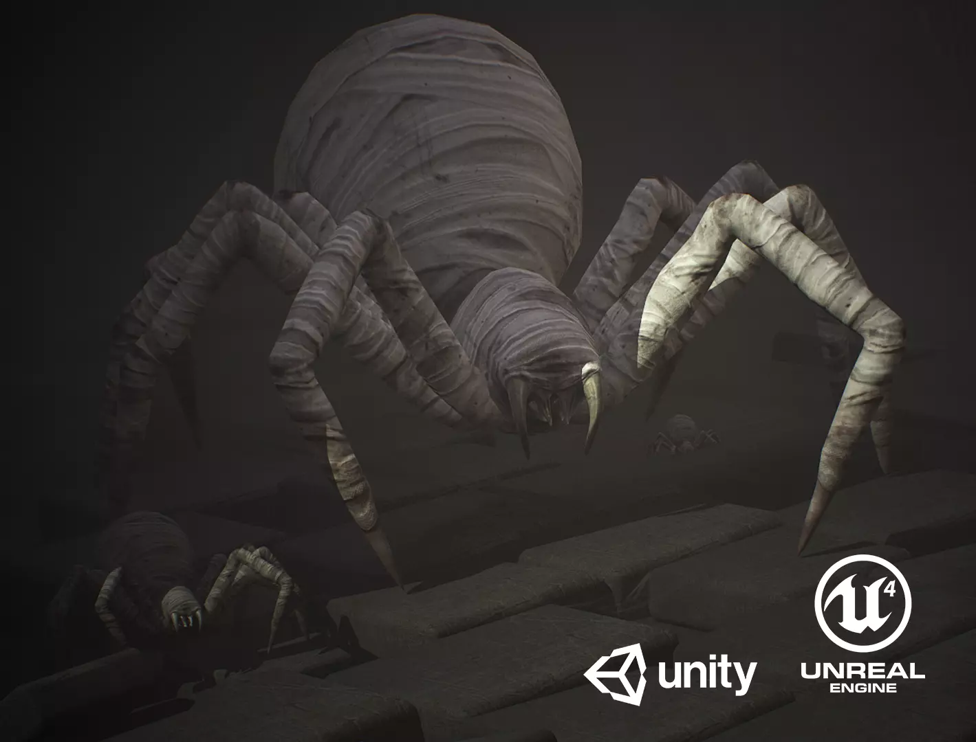 Spider mummy - Game Ready Low-poly 3D model Low-poly 3D model_0