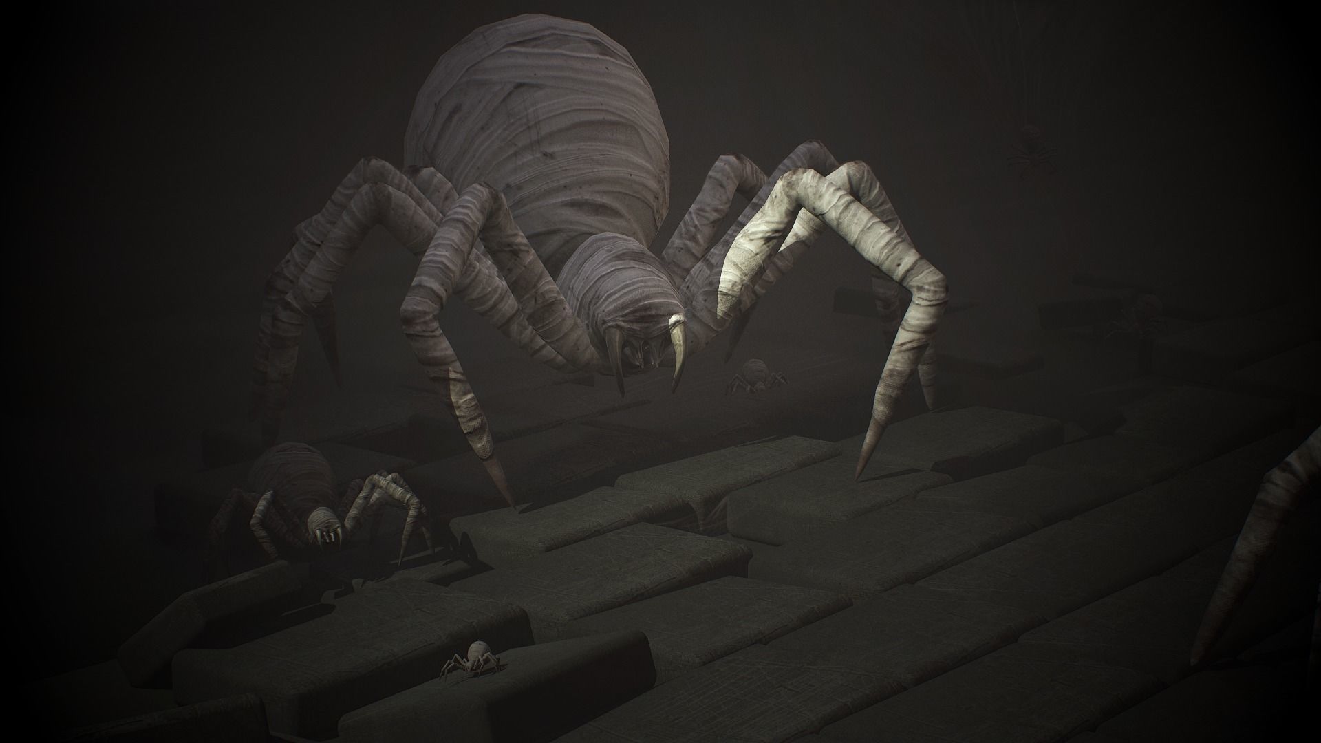 Spider mummy - Game Ready Low-poly 3D model Low-poly 3D model_2