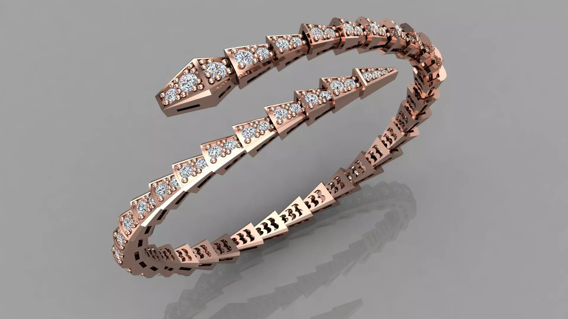 serpenti bacelet full diamod 3D model_0