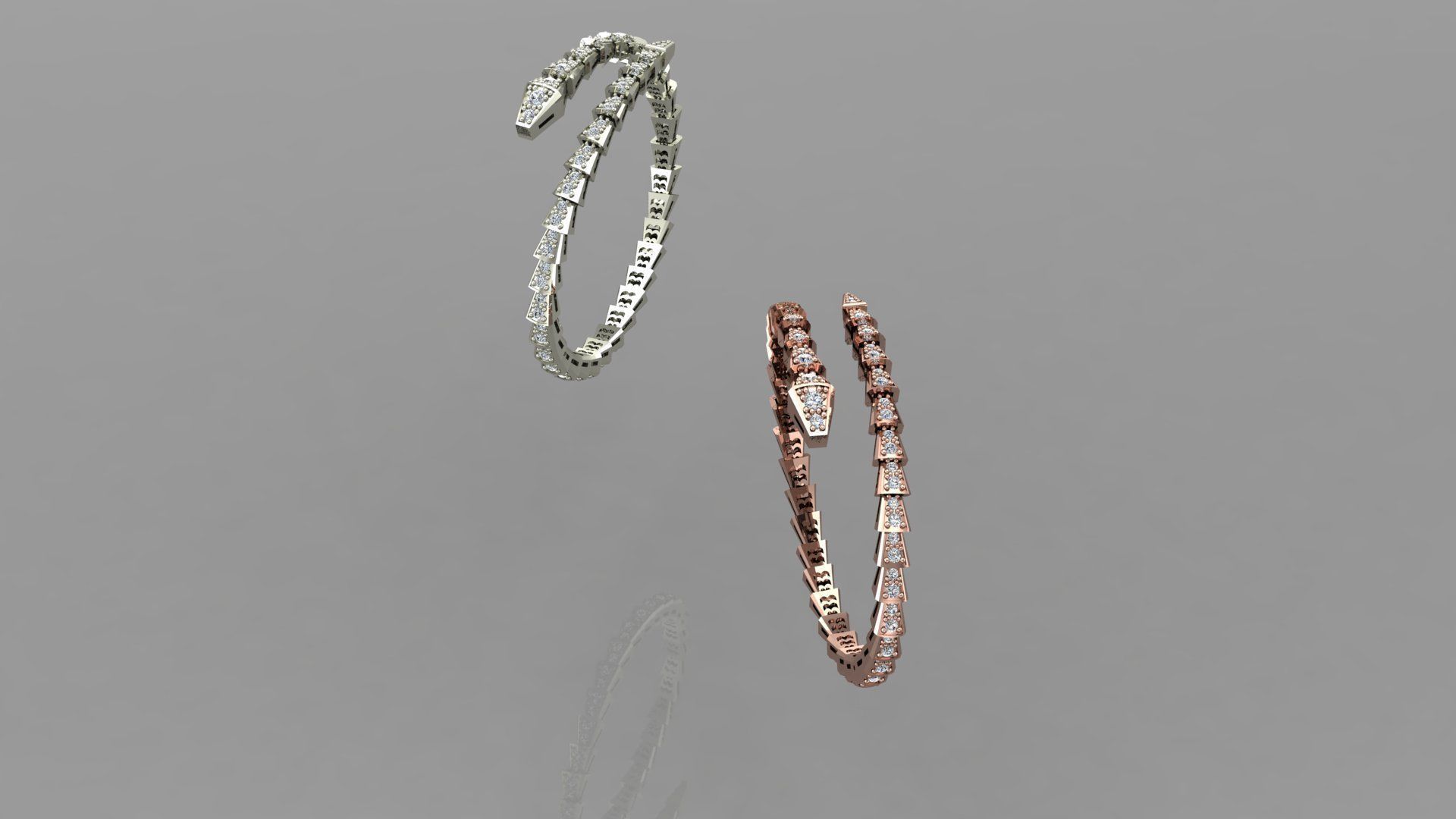 serpenti bacelet full diamod 3D model_3