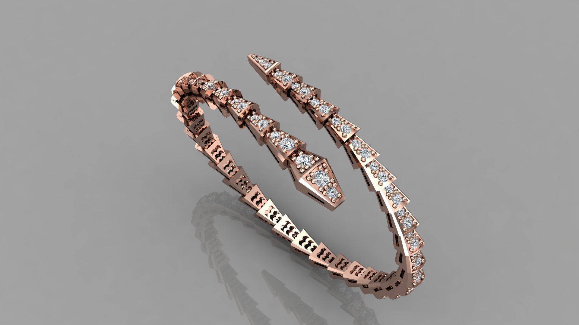 serpenti bacelet full diamod 3D model_1