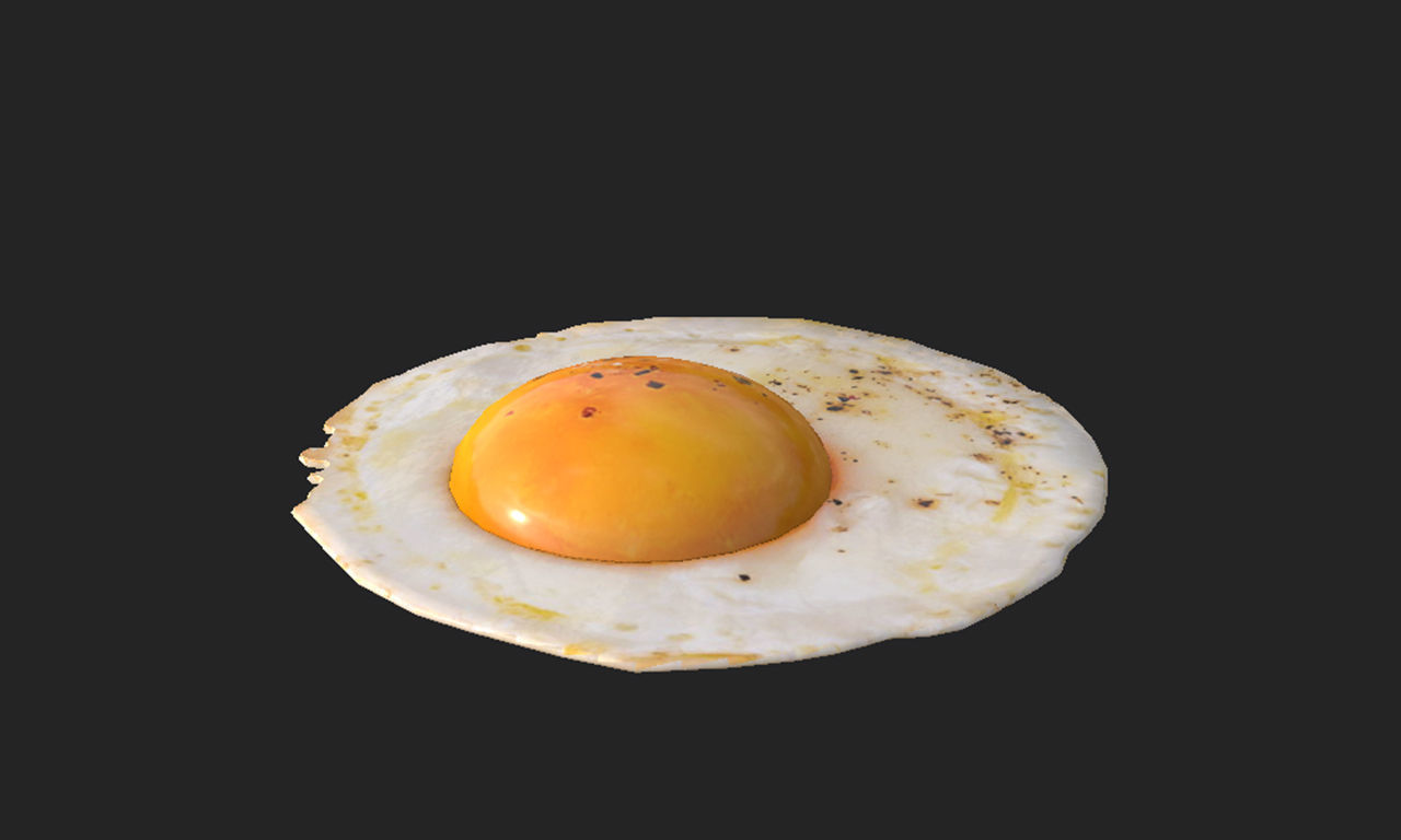 Fried Egg 3D Low Poly Model Game Asset Low-poly 3D model_3