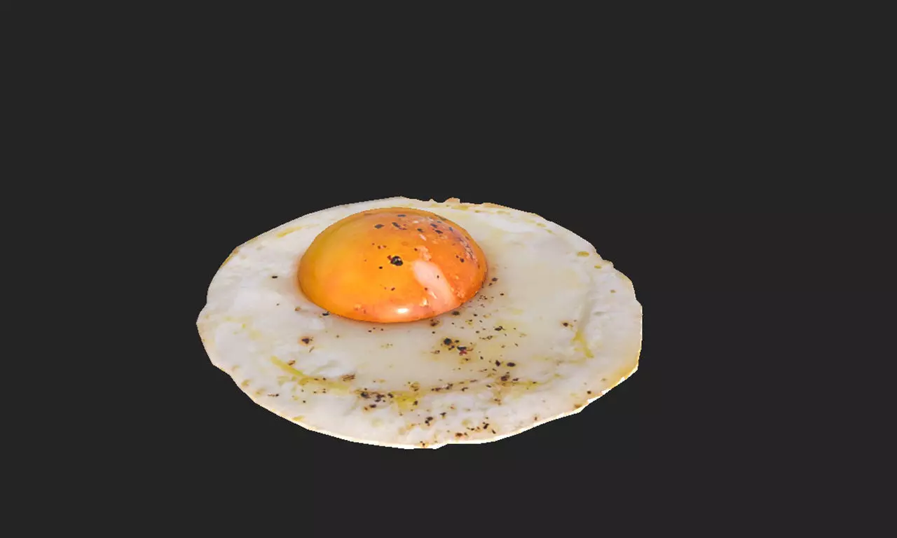 Fried Egg 3D Low Poly Model Game Asset Low-poly 3D model_0